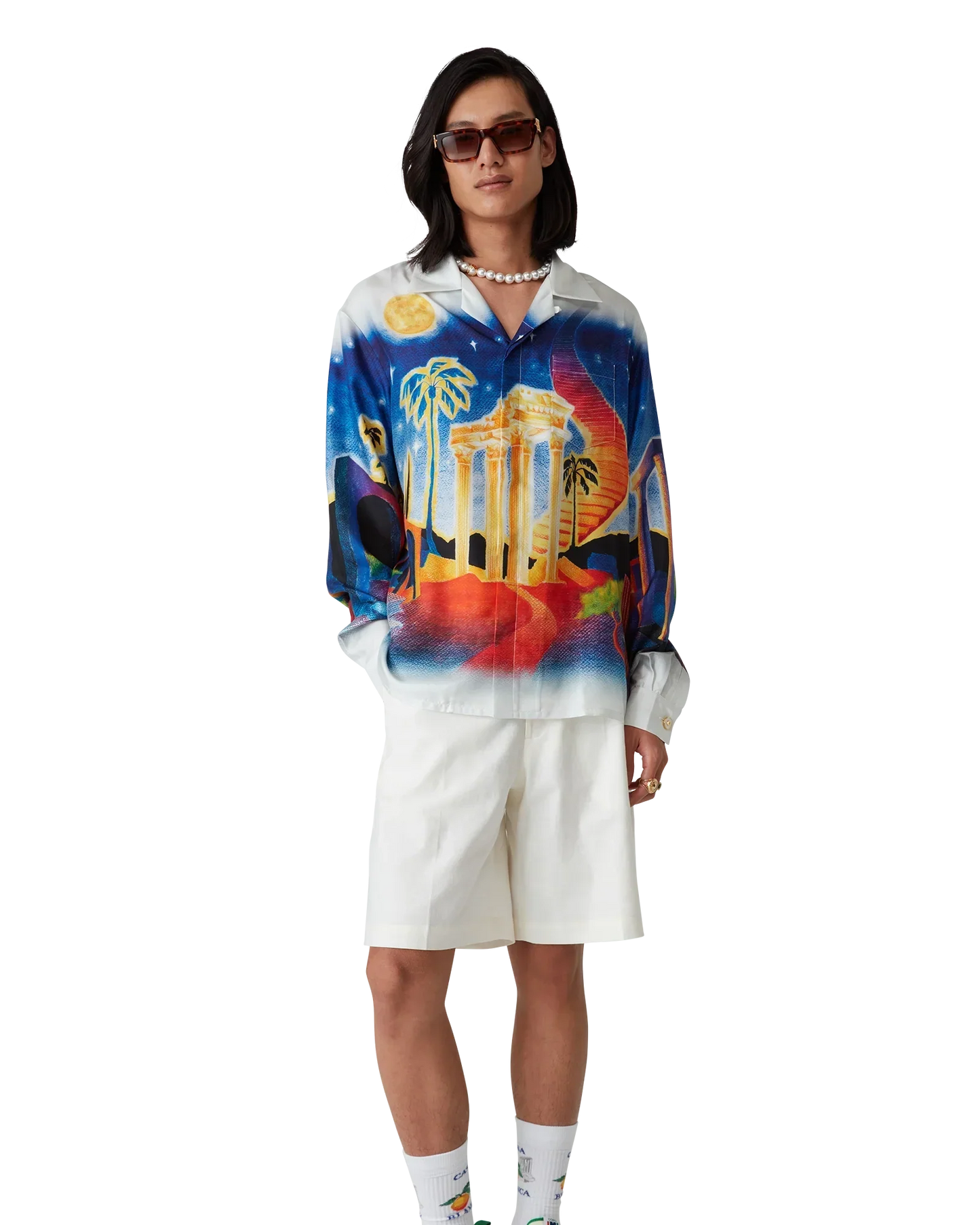 Midnight Acropolis Long Sleeve Silk Shirt | Casablanca Paris | Image 4