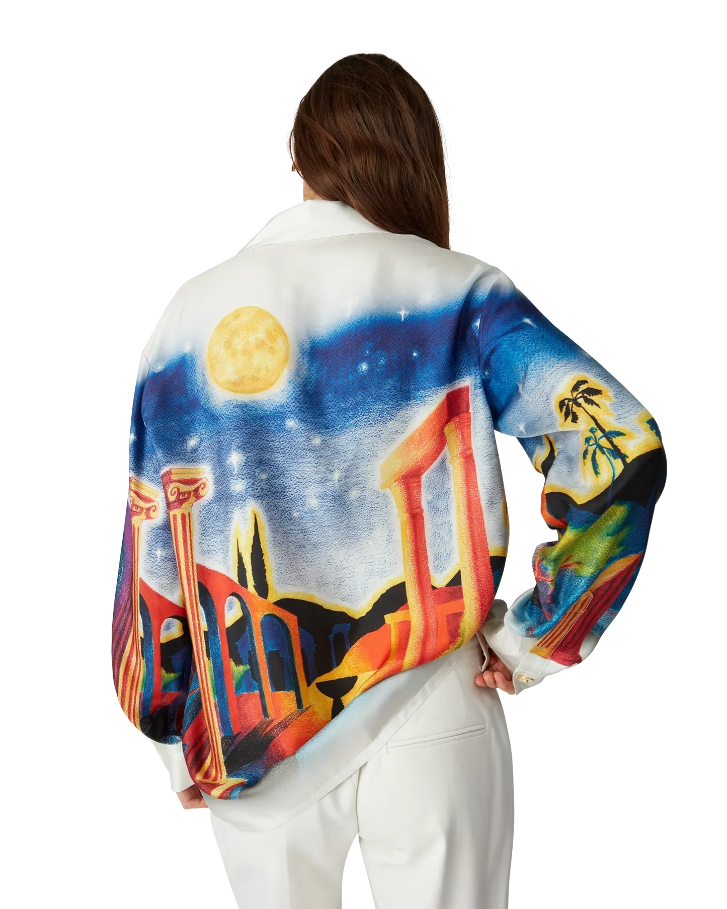 Midnight Acropolis Long Sleeve Silk Shirt | Casablanca Paris | Image 9