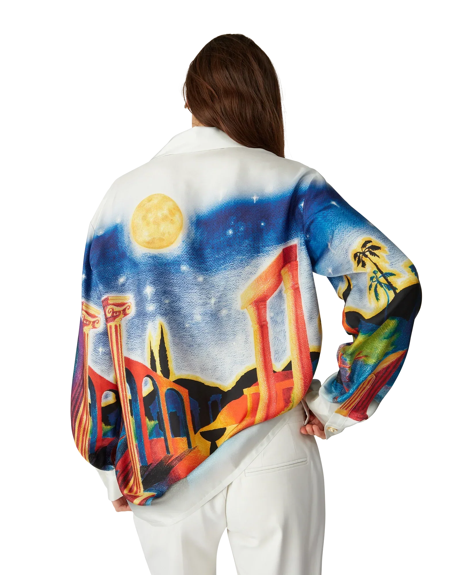 Midnight Acropolis Long Sleeve Silk Shirt | Casablanca Paris | Image 9