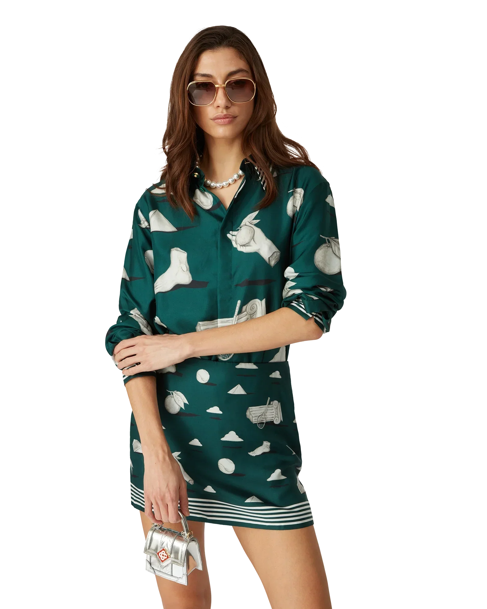 Metaphysical Long Sleeve Silk Shirt | Casablanca Paris | Image 8