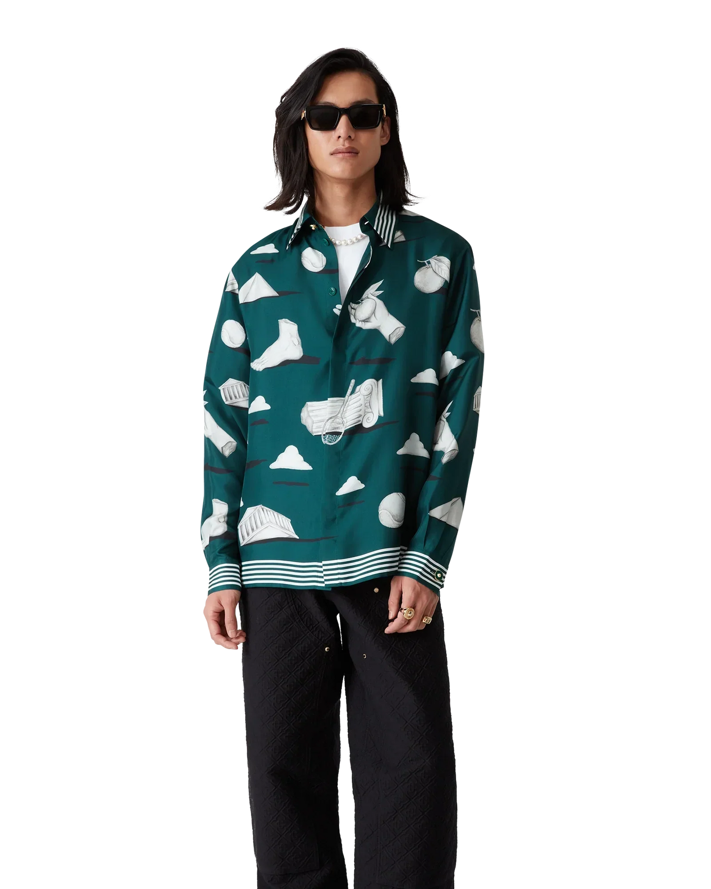 Metaphysical Long Sleeve Silk Shirt | Casablanca Paris | Image 4