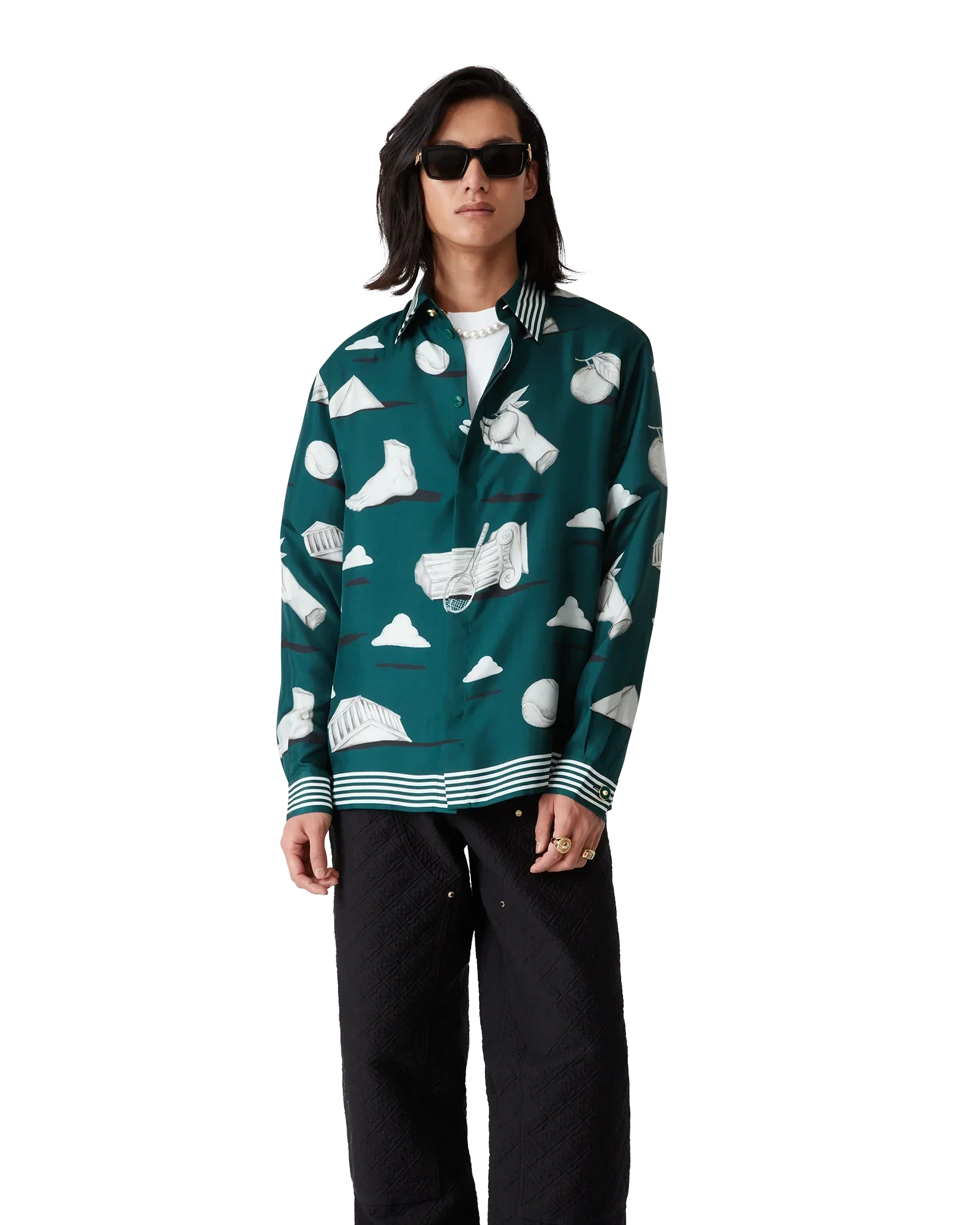 Metaphysical Long Sleeve Silk Shirt | Casablanca Paris | Image 4