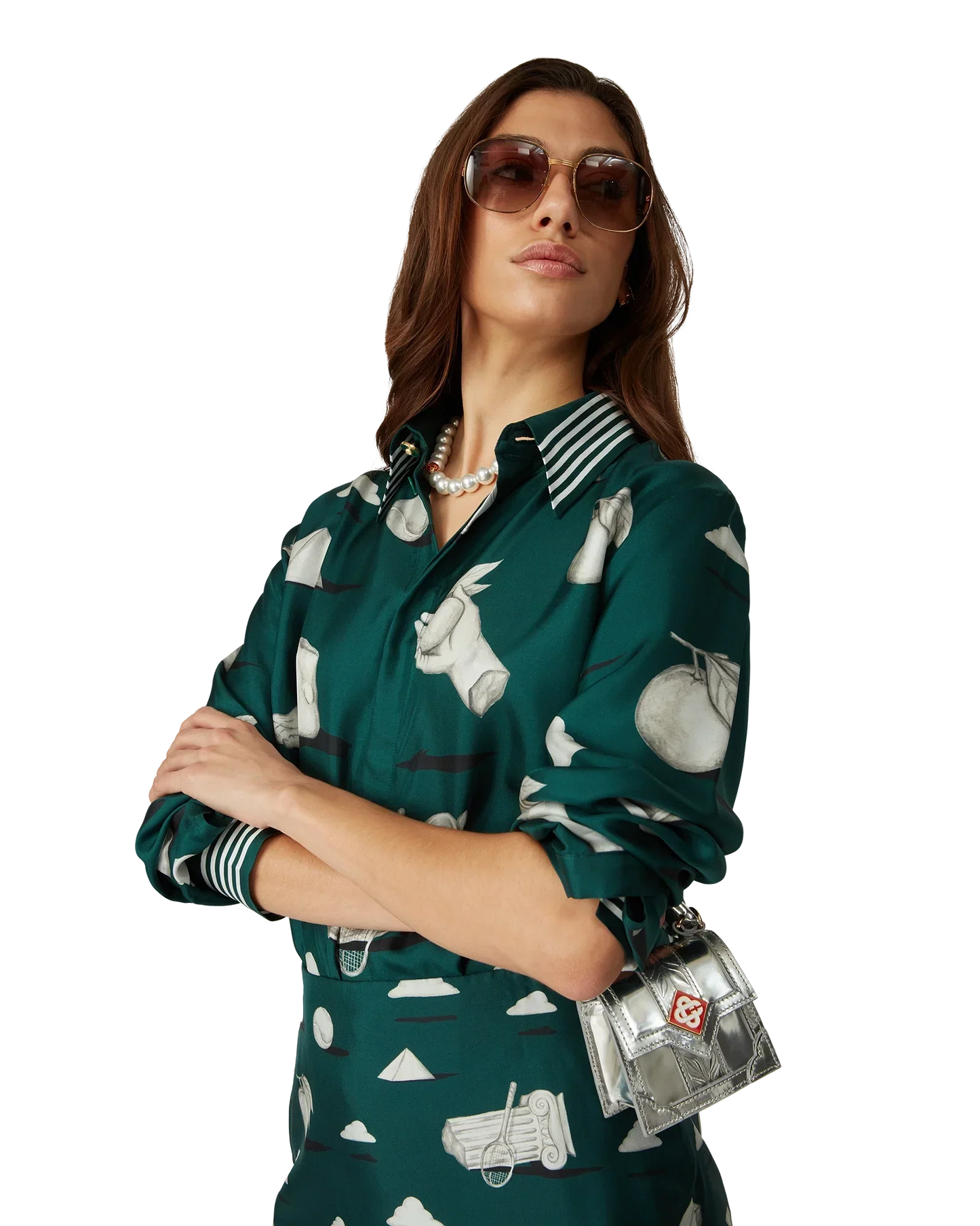 Metaphysical Long Sleeve Silk Shirt | Casablanca Paris | Image 9