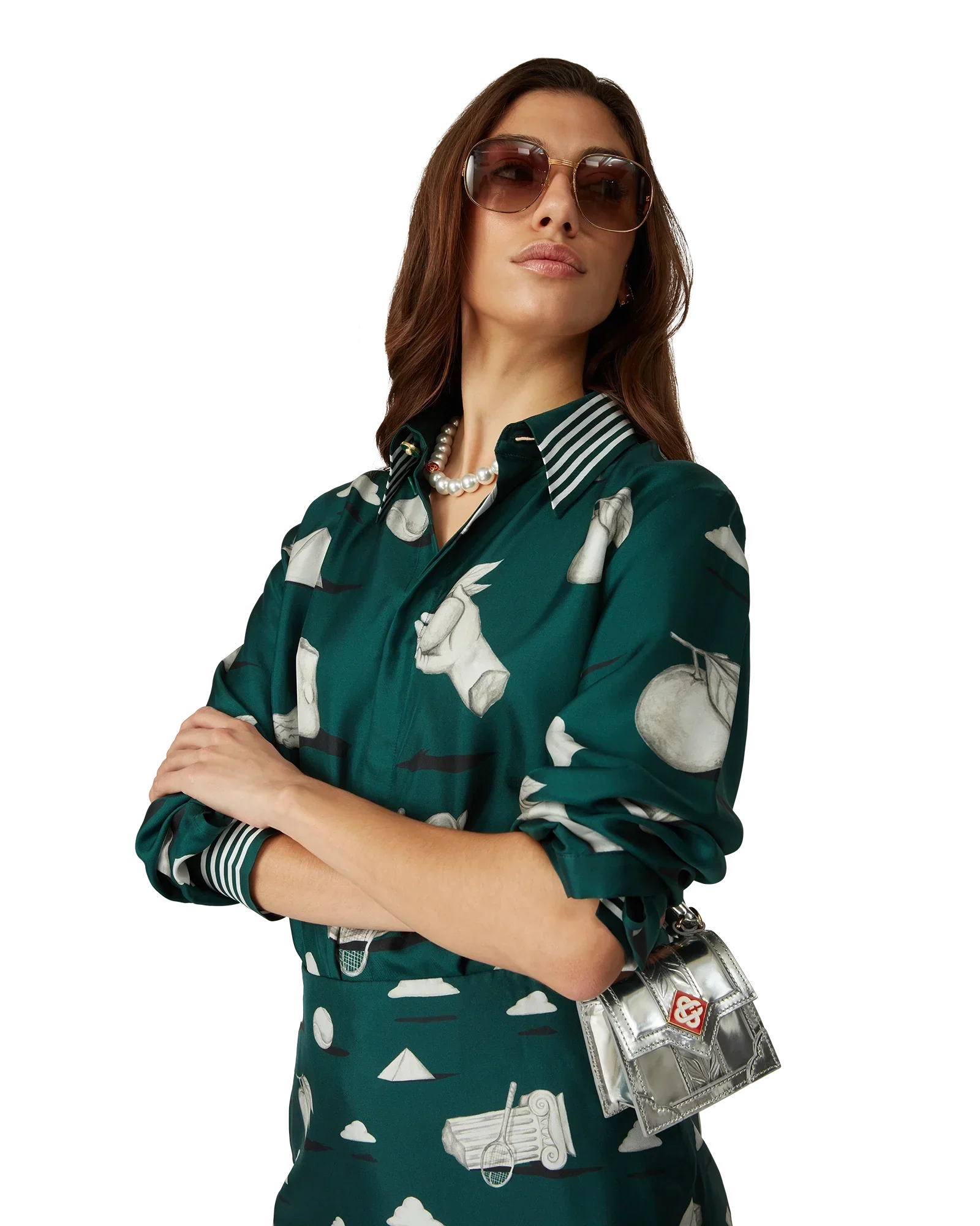 Metaphysical Long Sleeve Silk Shirt | Casablanca Paris | Image 9