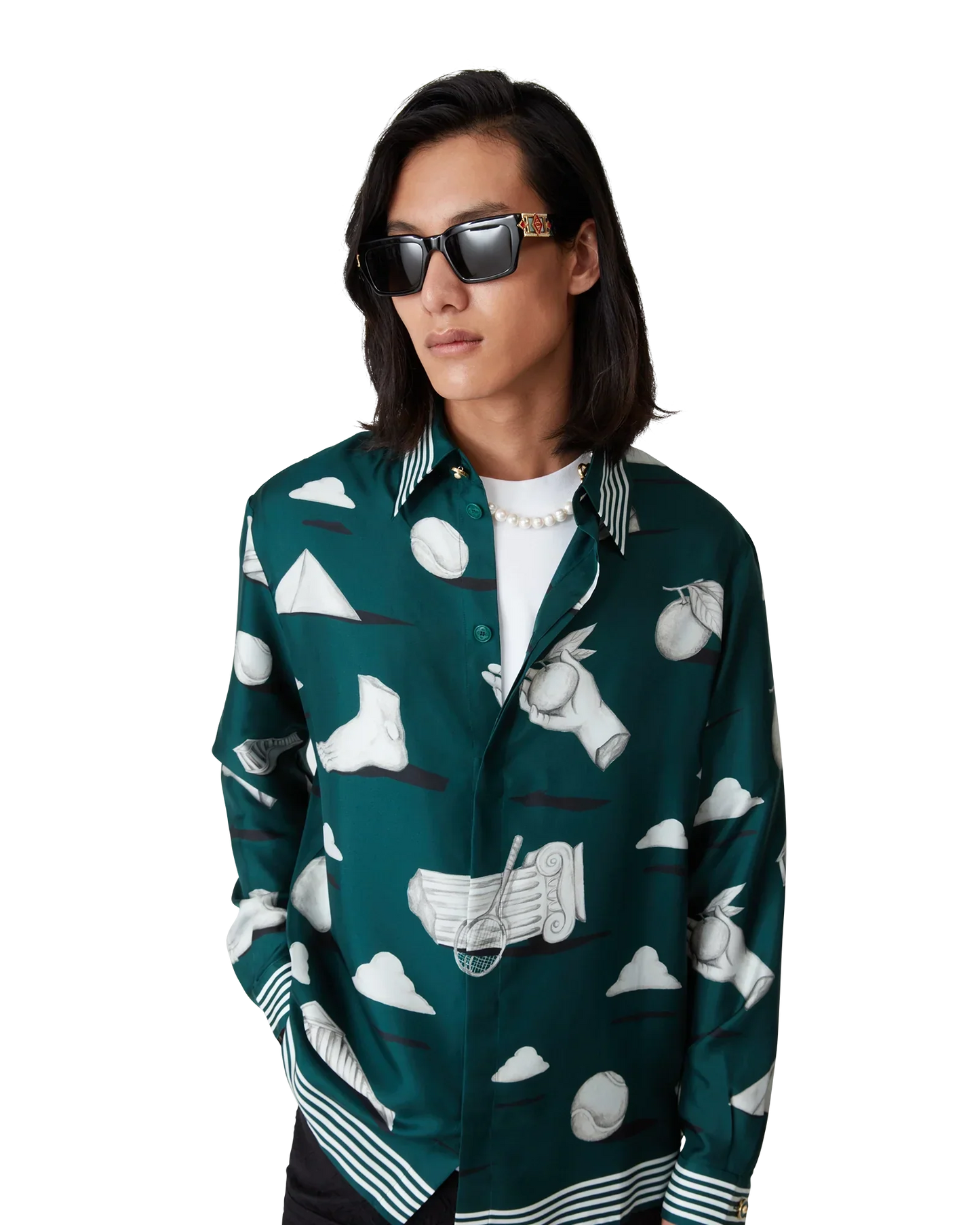 Metaphysical Long Sleeve Silk Shirt | Casablanca Paris | Image 5