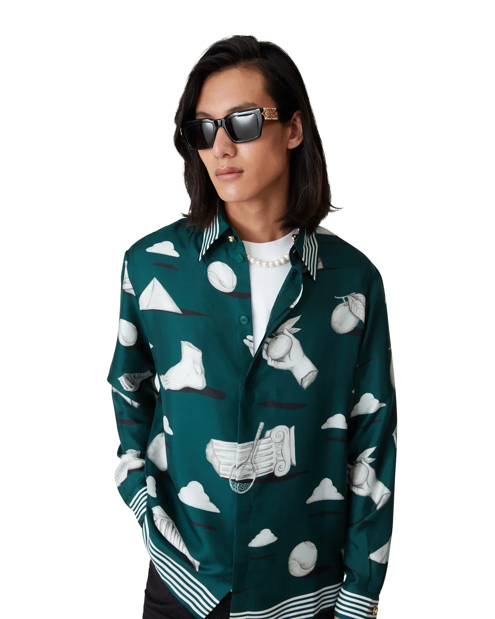 Metaphysical Long Sleeve Silk Shirt | Casablanca Paris | Image 5