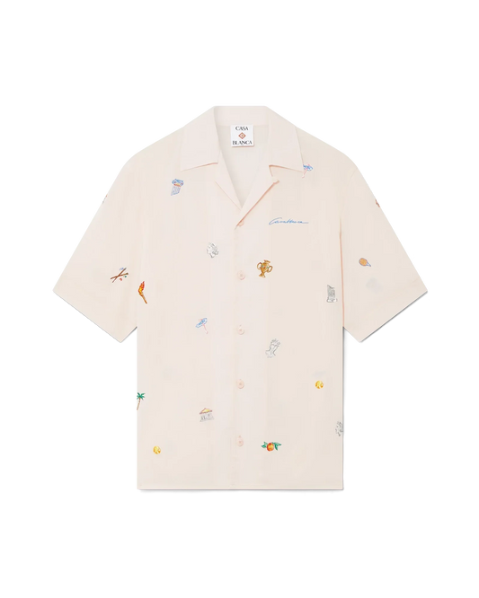 Embroidered Short Sleeve Motif Shirt | Casablanca Paris | Image 1