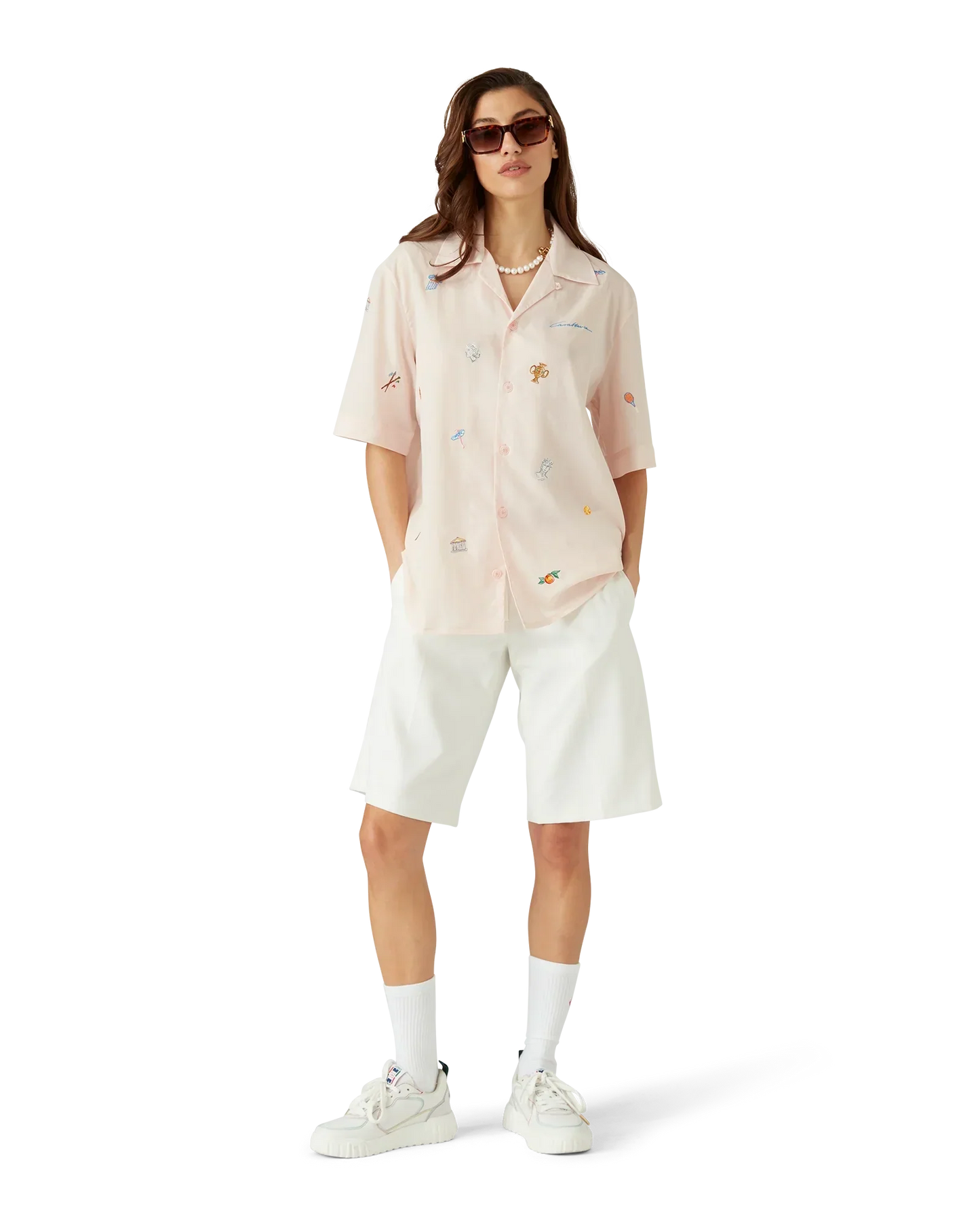 Embroidered Short Sleeve Motif Shirt | Casablanca Paris | Image 6