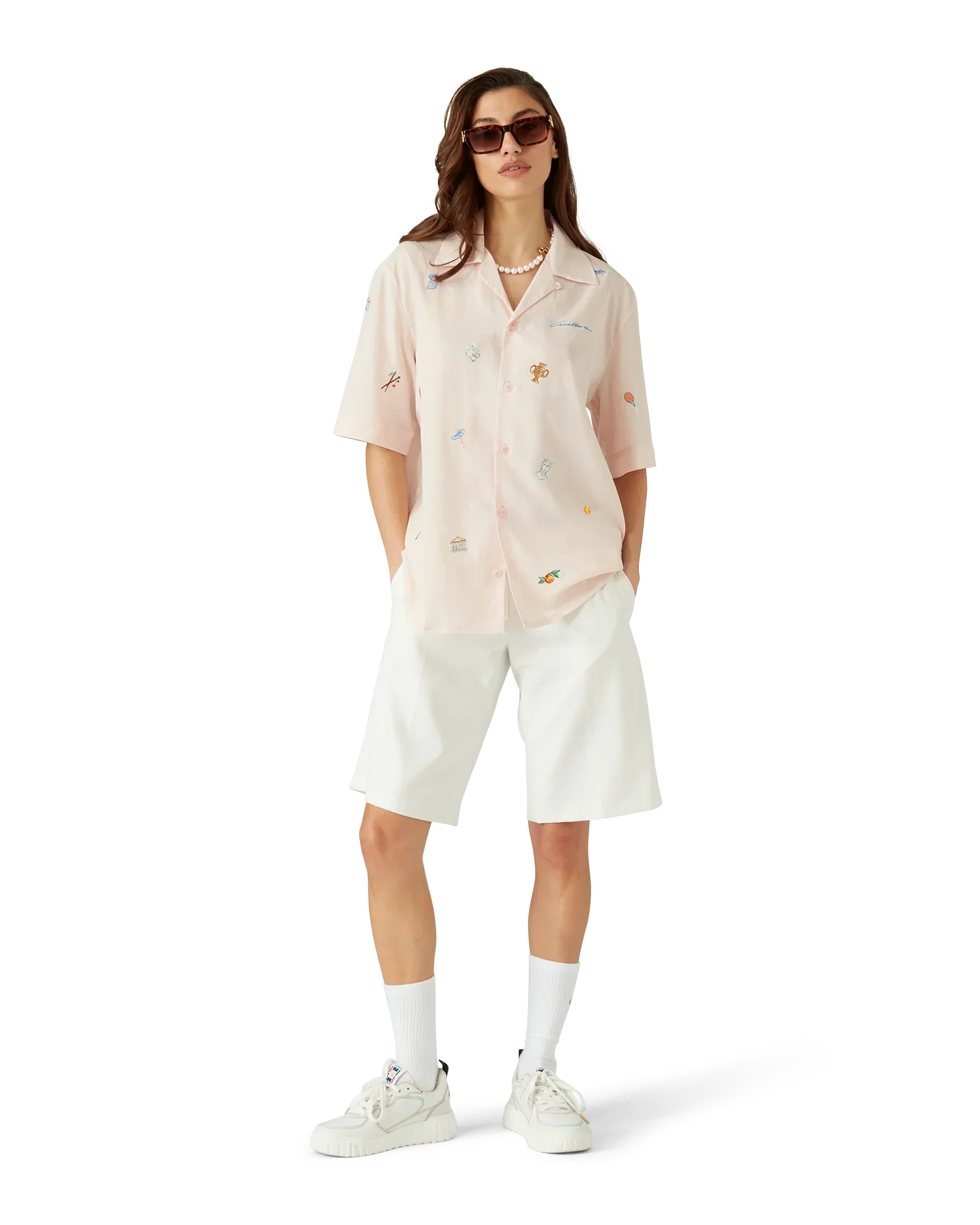 Embroidered Short Sleeve Motif Shirt | Casablanca Paris | Image 6