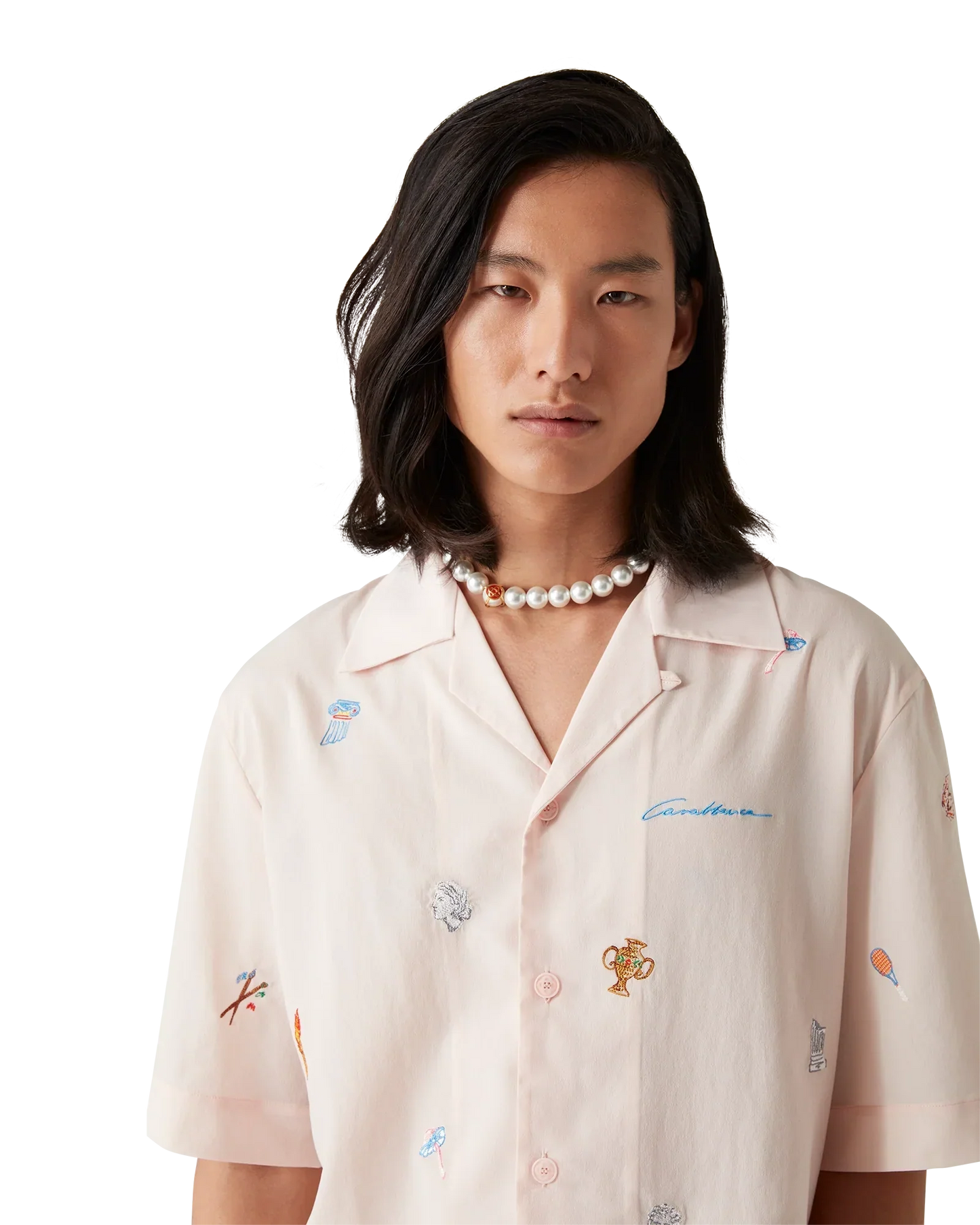 Embroidered Short Sleeve Motif Shirt | Casablanca Paris | Image 5