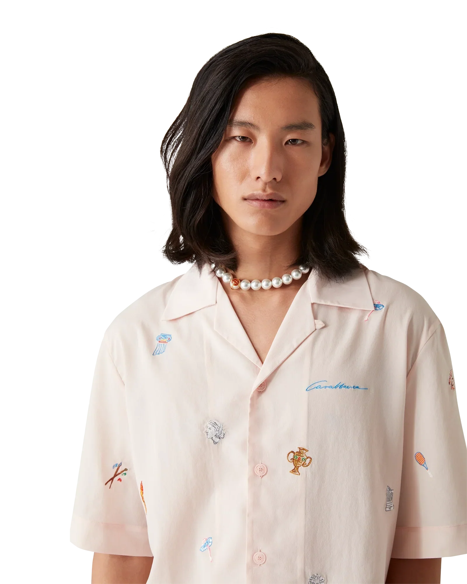 Embroidered Short Sleeve Motif Shirt | Casablanca Paris | Image 5