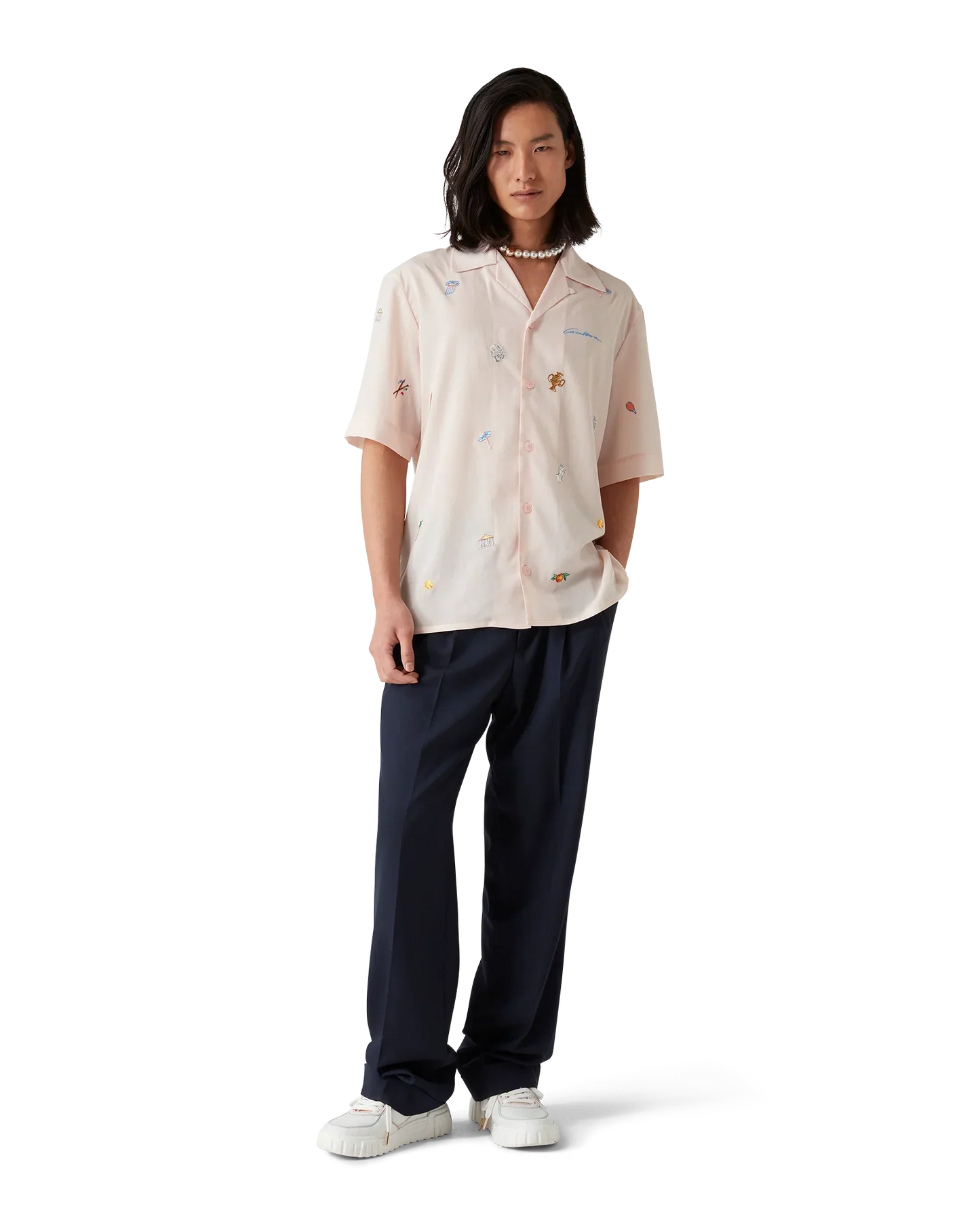 Embroidered Short Sleeve Motif Shirt | Casablanca Paris | Image 2