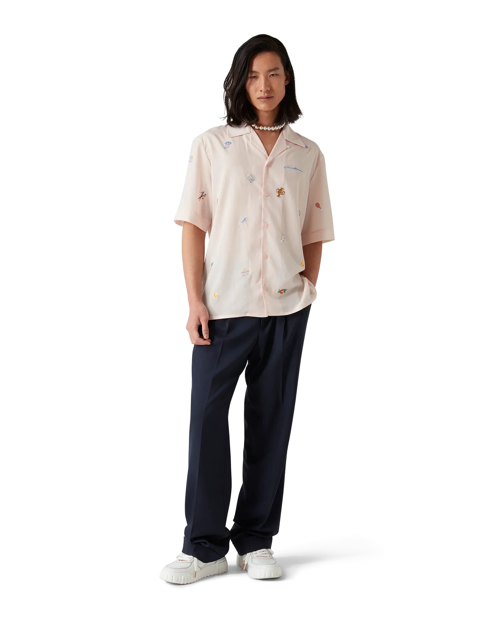 Embroidered Short Sleeve Motif Shirt | Casablanca Paris | Image 2