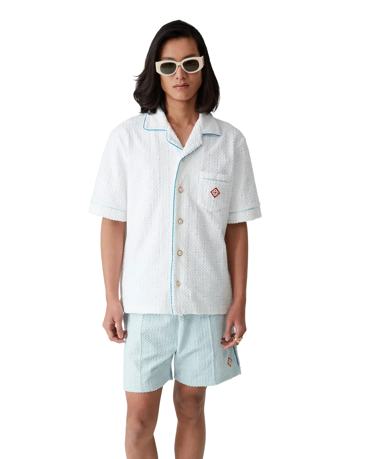 Monogram Short Sleeve Towelling Shirt | Casablanca Paris | Image 4