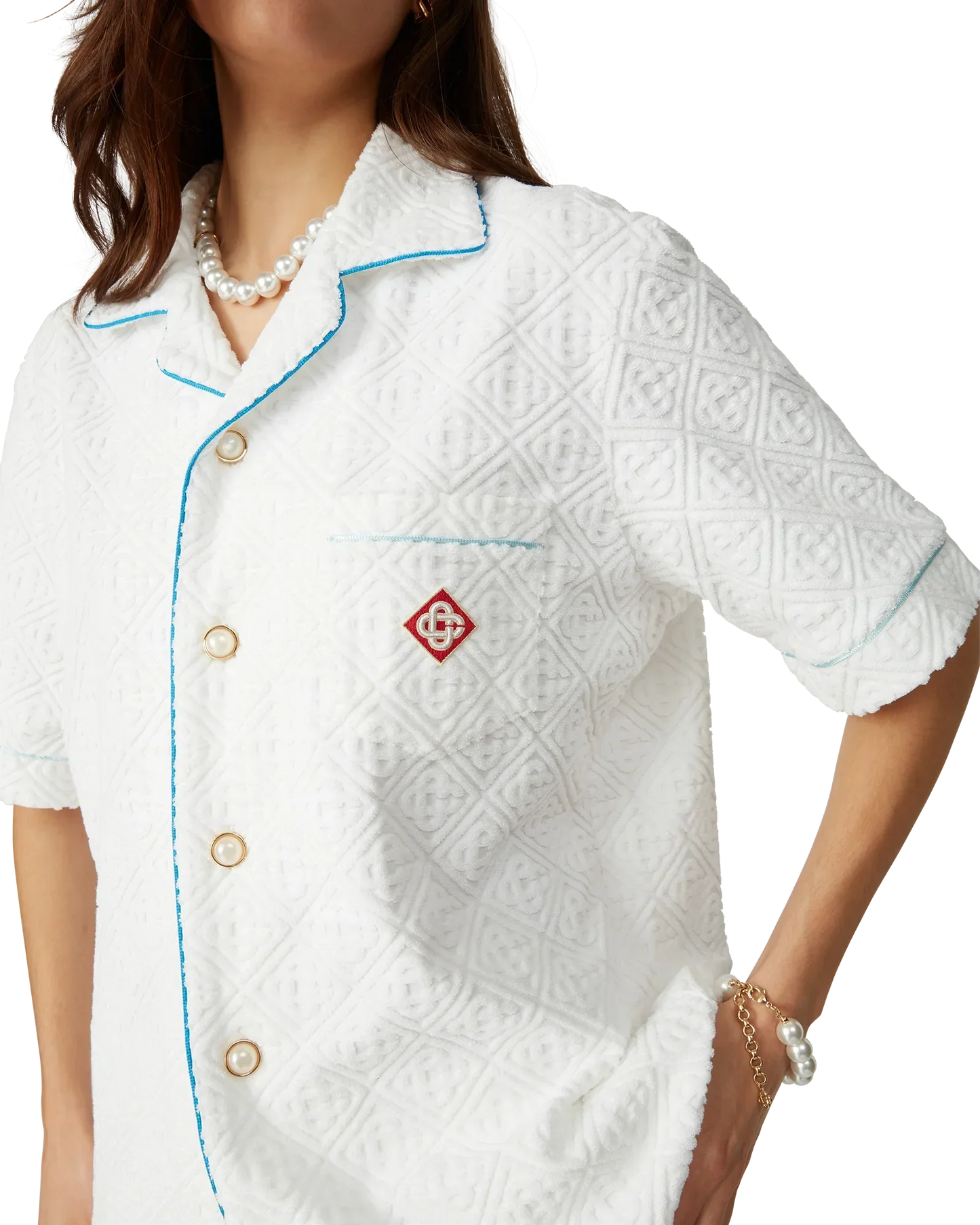 Monogram Short Sleeve Towelling Shirt | Casablanca Paris | Image 9