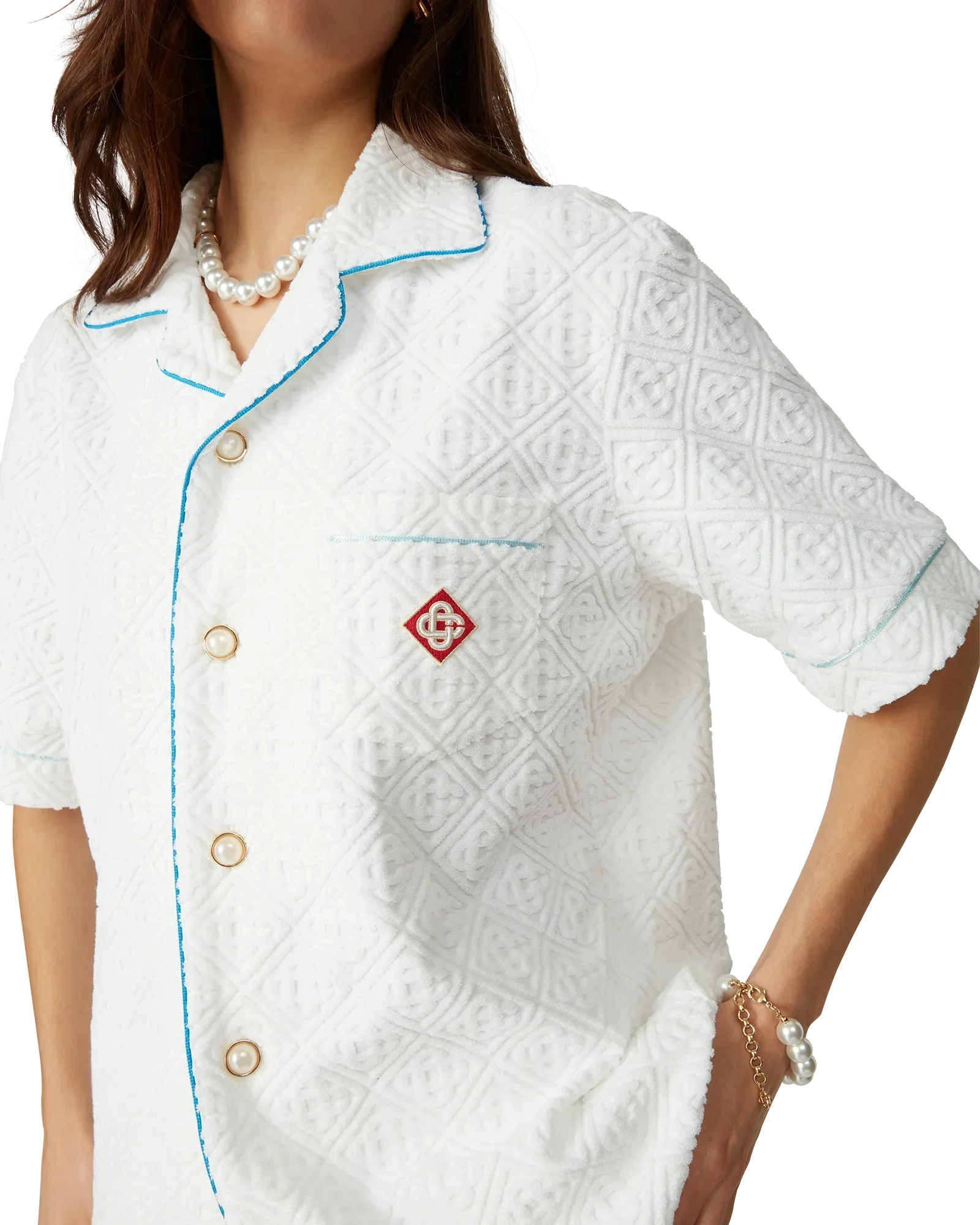 Monogram Short Sleeve Towelling Shirt | Casablanca Paris | Image 9