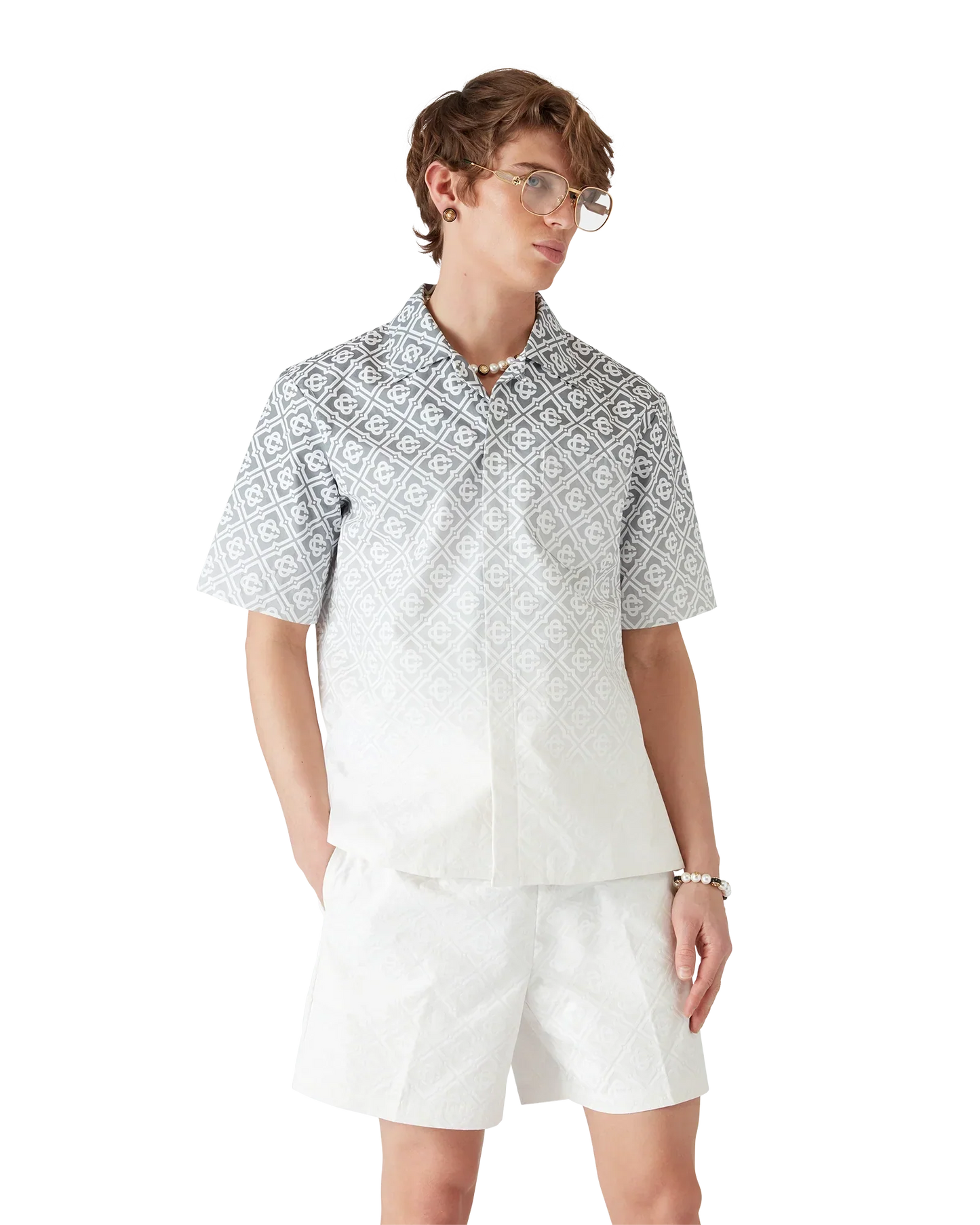 Monogram Gradient Short Sleeve Shirt | Casablanca Paris | Image 3