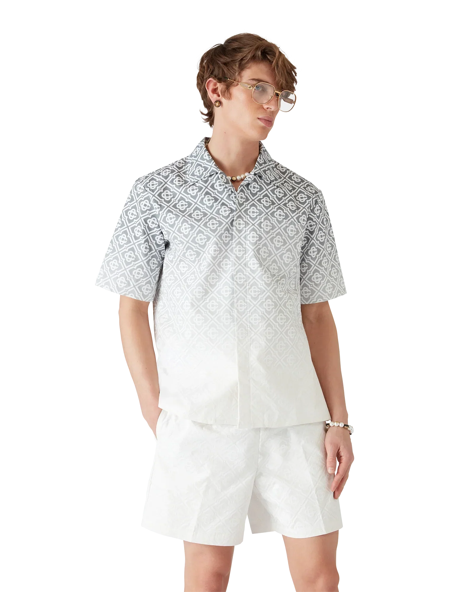 Monogram Gradient Short Sleeve Shirt | Casablanca Paris | Image 3