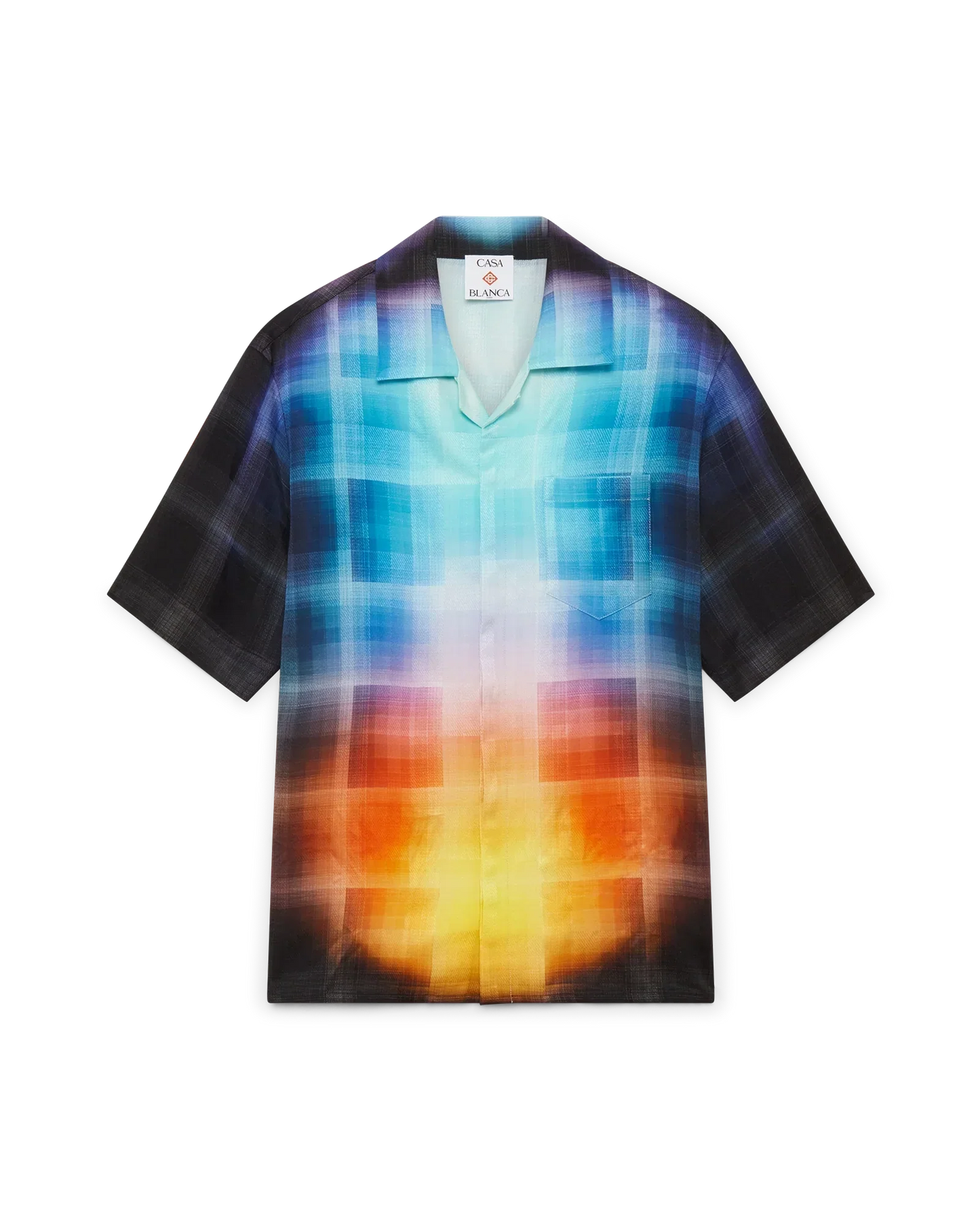 Gradient Check Viscose Blend Short Sleeve Shirt | Casablanca Paris | Image 1
