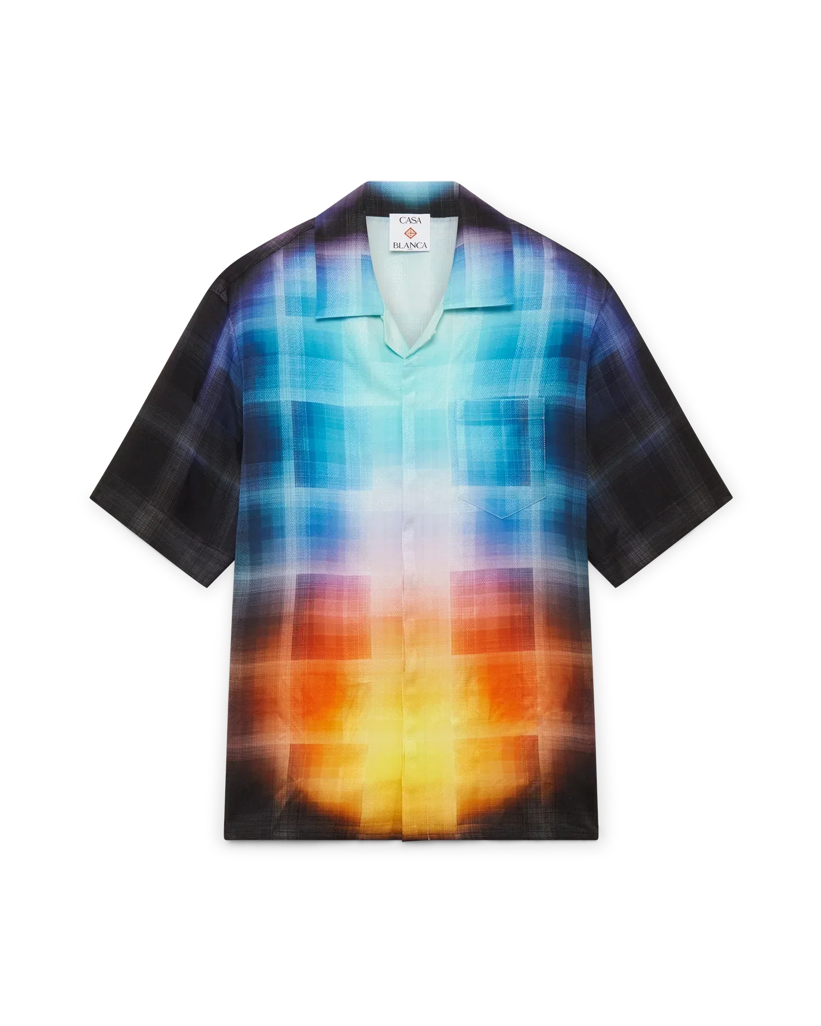 Gradient Check Viscose Blend Short Sleeve Shirt | Casablanca Paris | Image 1