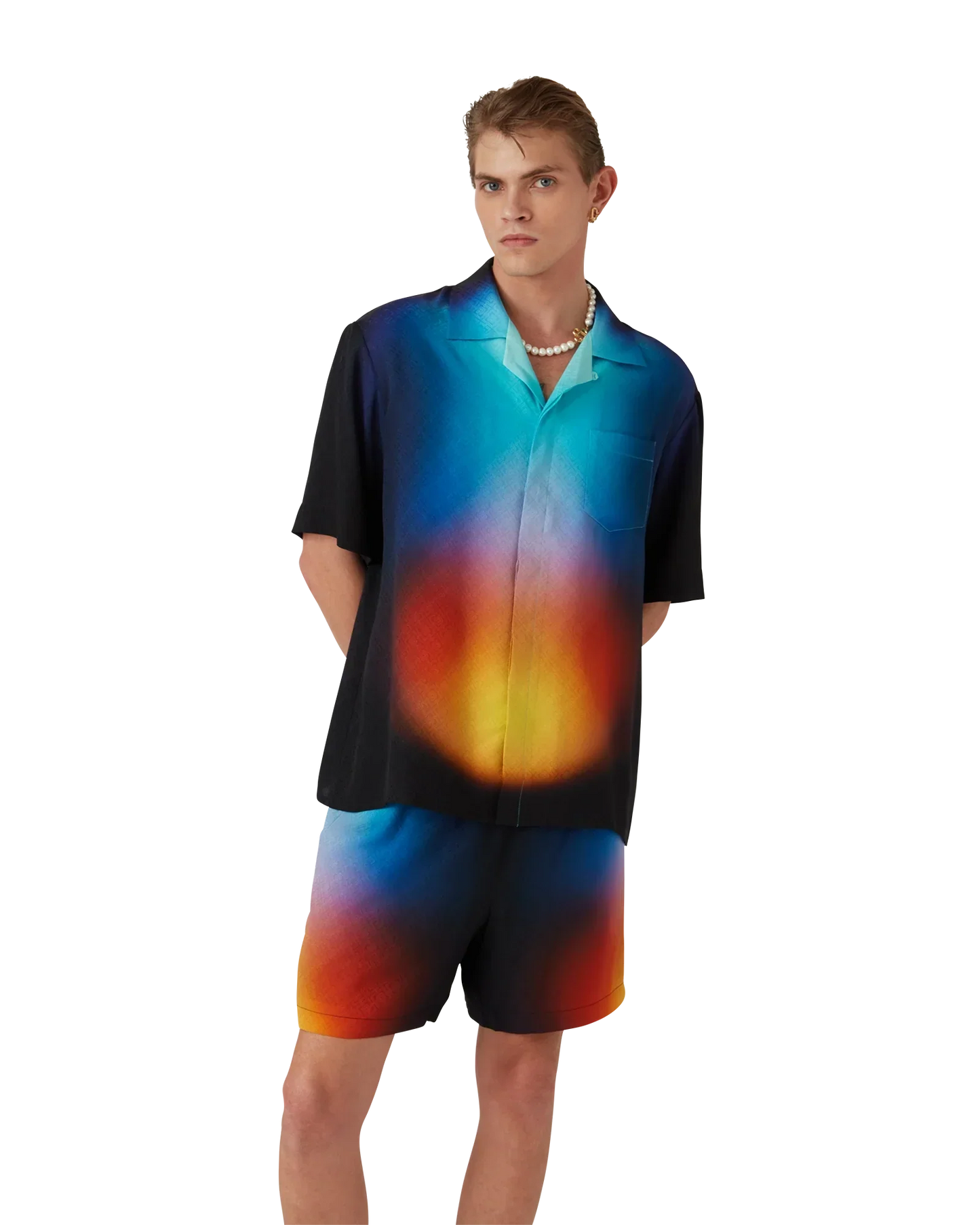 Gradient Silk Short Sleeve Shirt | Casablanca Paris | Image 8