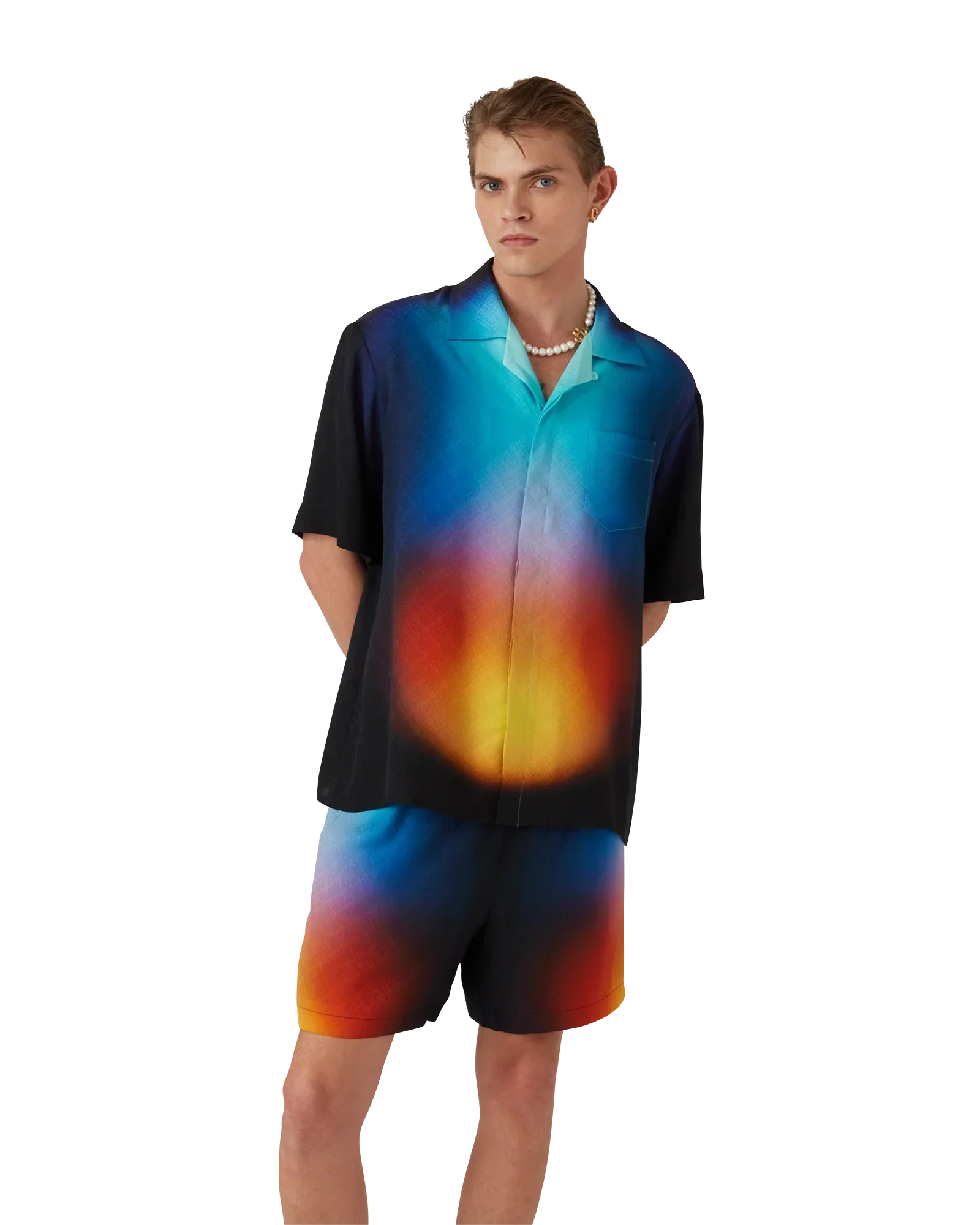 Gradient Silk Short Sleeve Shirt | Casablanca Paris | Image 8
