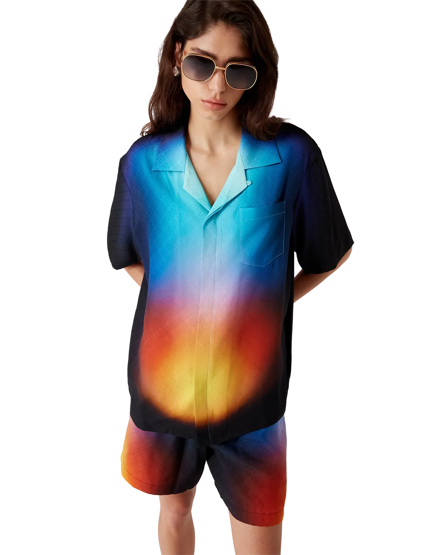 Gradient Silk Short Sleeve Shirt | Casablanca Paris | Image 4