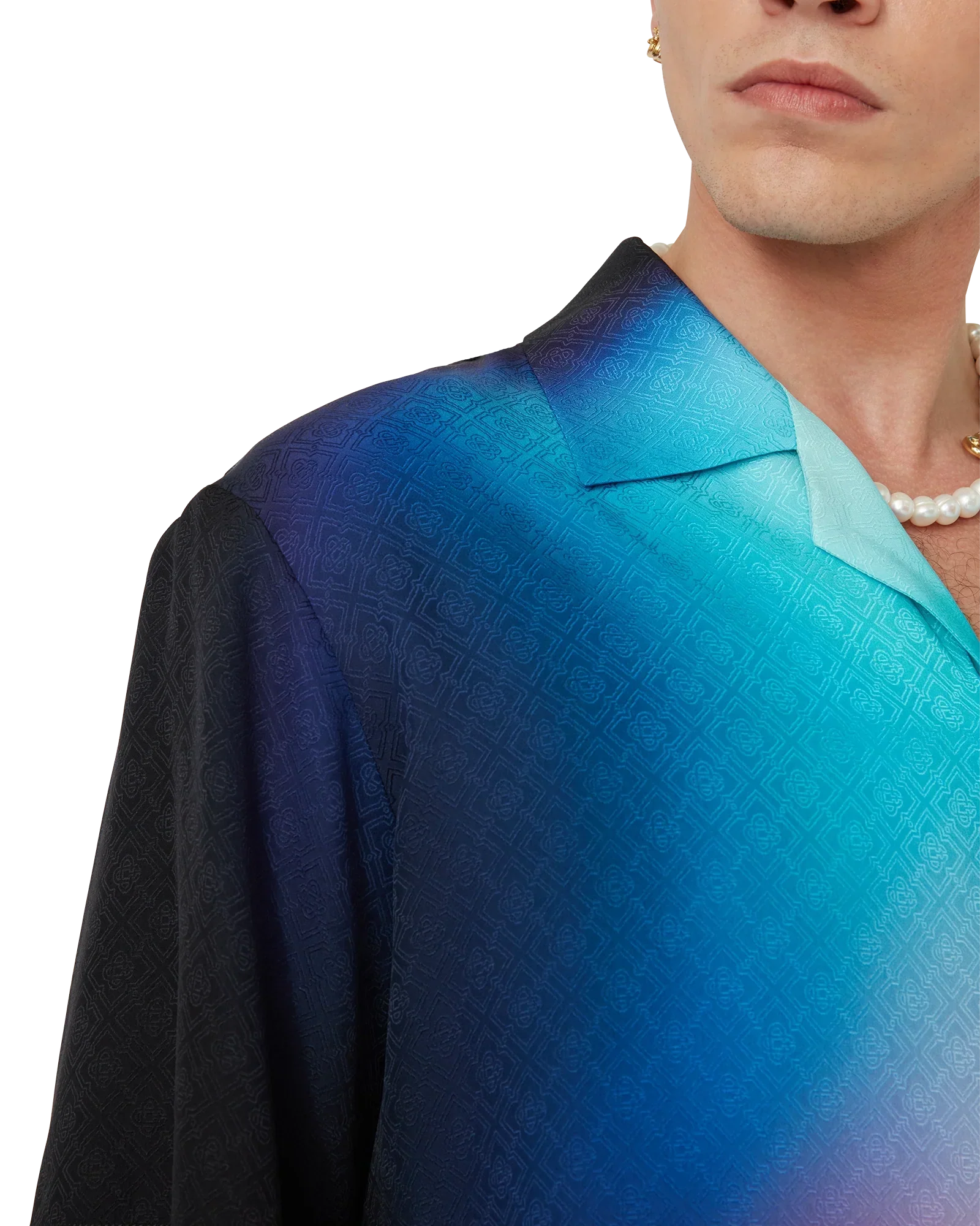 Gradient Silk Short Sleeve Shirt | Casablanca Paris | Image 9