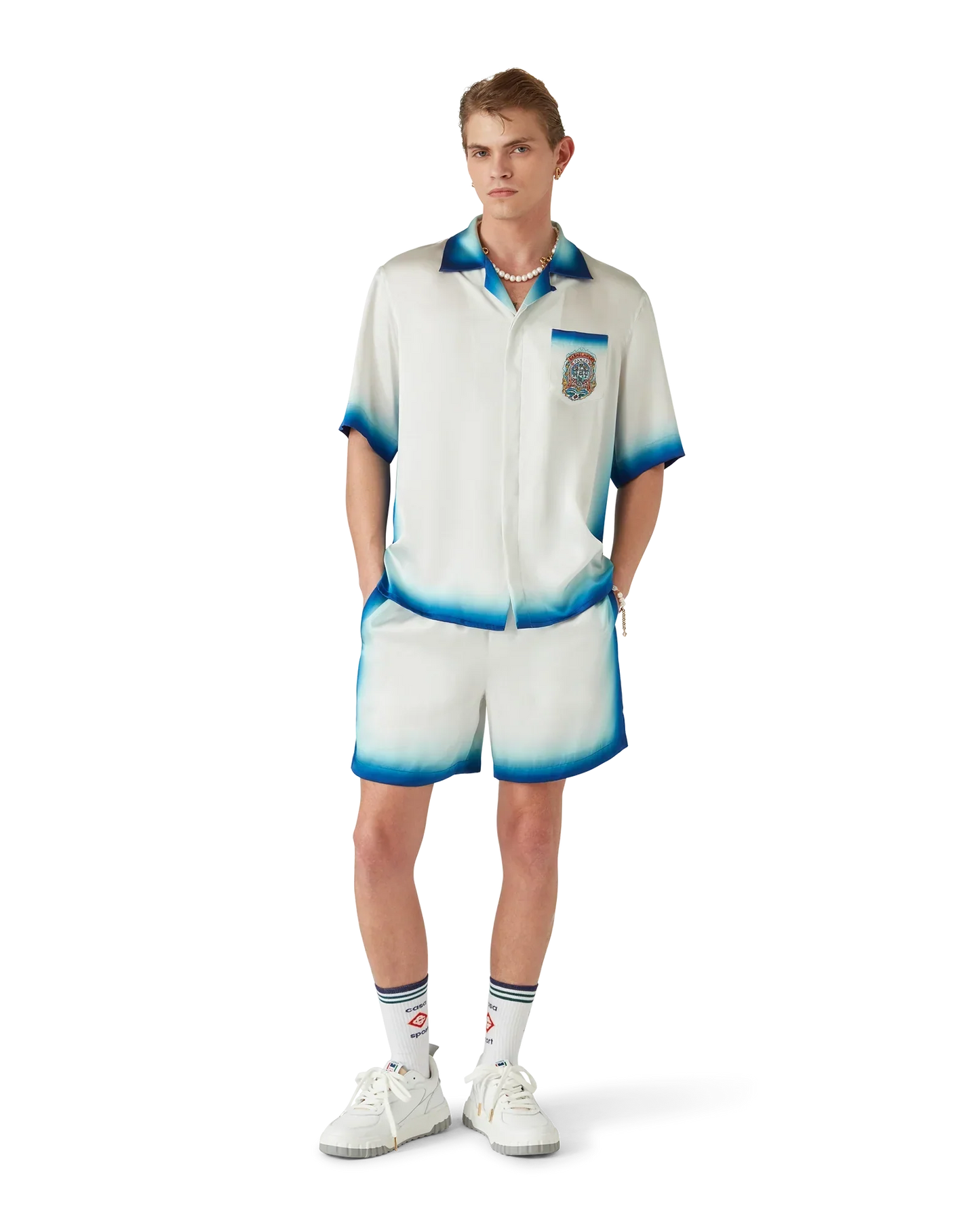 Casa Way Skate Short Sleeve Silk Shirt | Casablanca Paris | Image 7
