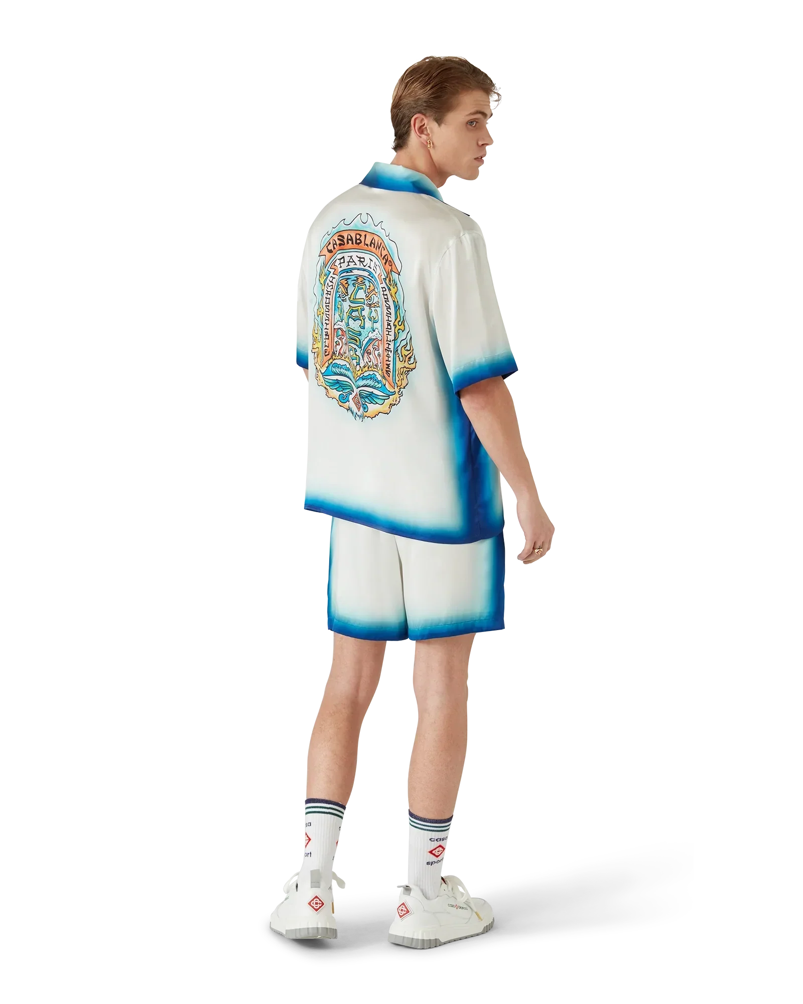 Casa Way Skate Short Sleeve Silk Shirt | Casablanca Paris | Image 8