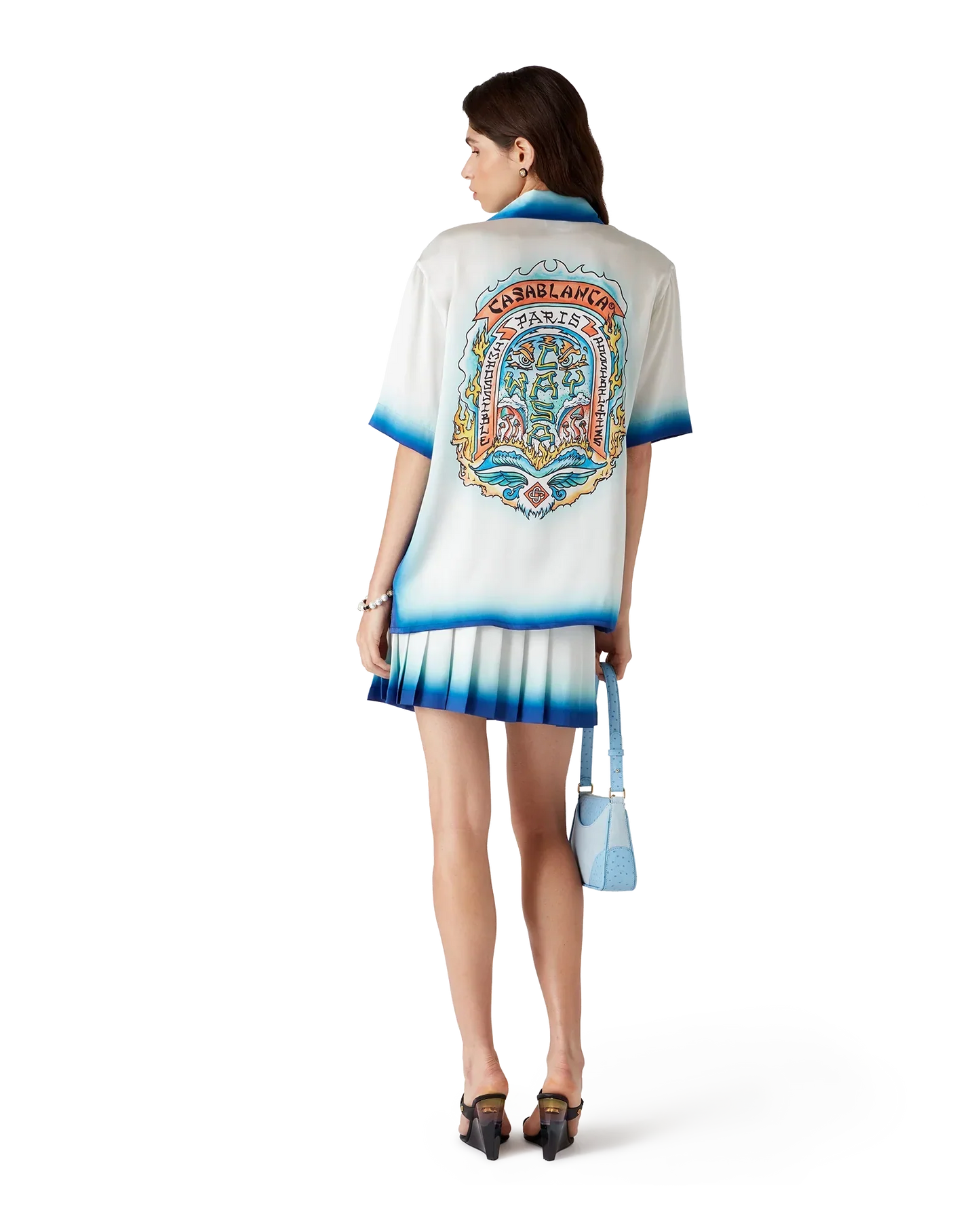 Casa Way Skate Short Sleeve Silk Shirt | Casablanca Paris | Image 3