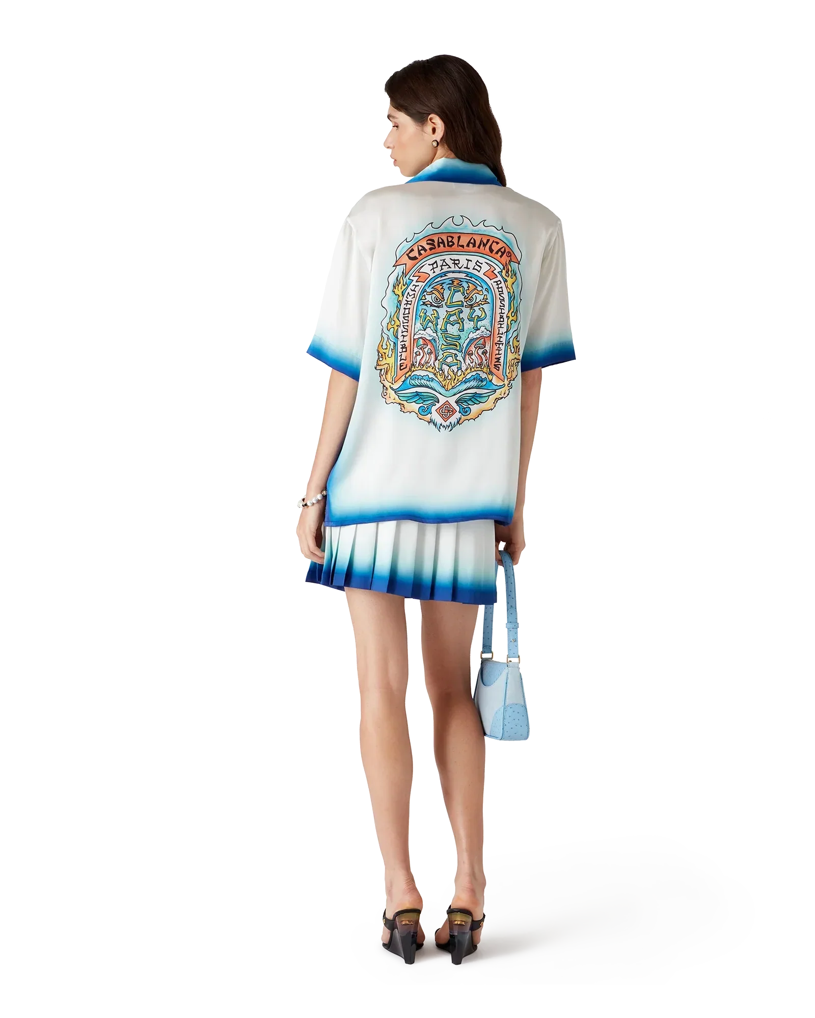 Casa Way Skate Short Sleeve Silk Shirt | Casablanca Paris | Image 3