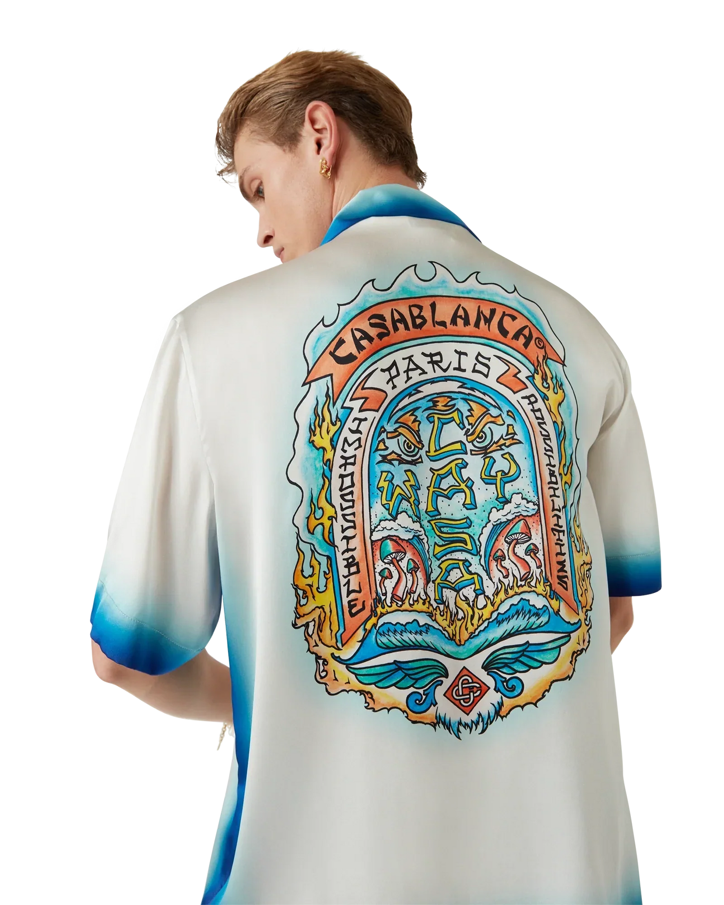 Casa Way Skate Short Sleeve Silk Shirt | Casablanca Paris | Image 9