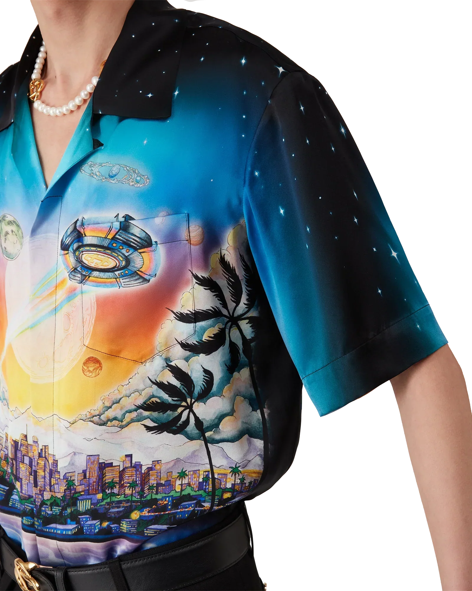 La Prémonition Short Sleeve Silk Shirt | Casablanca Paris | Image 9