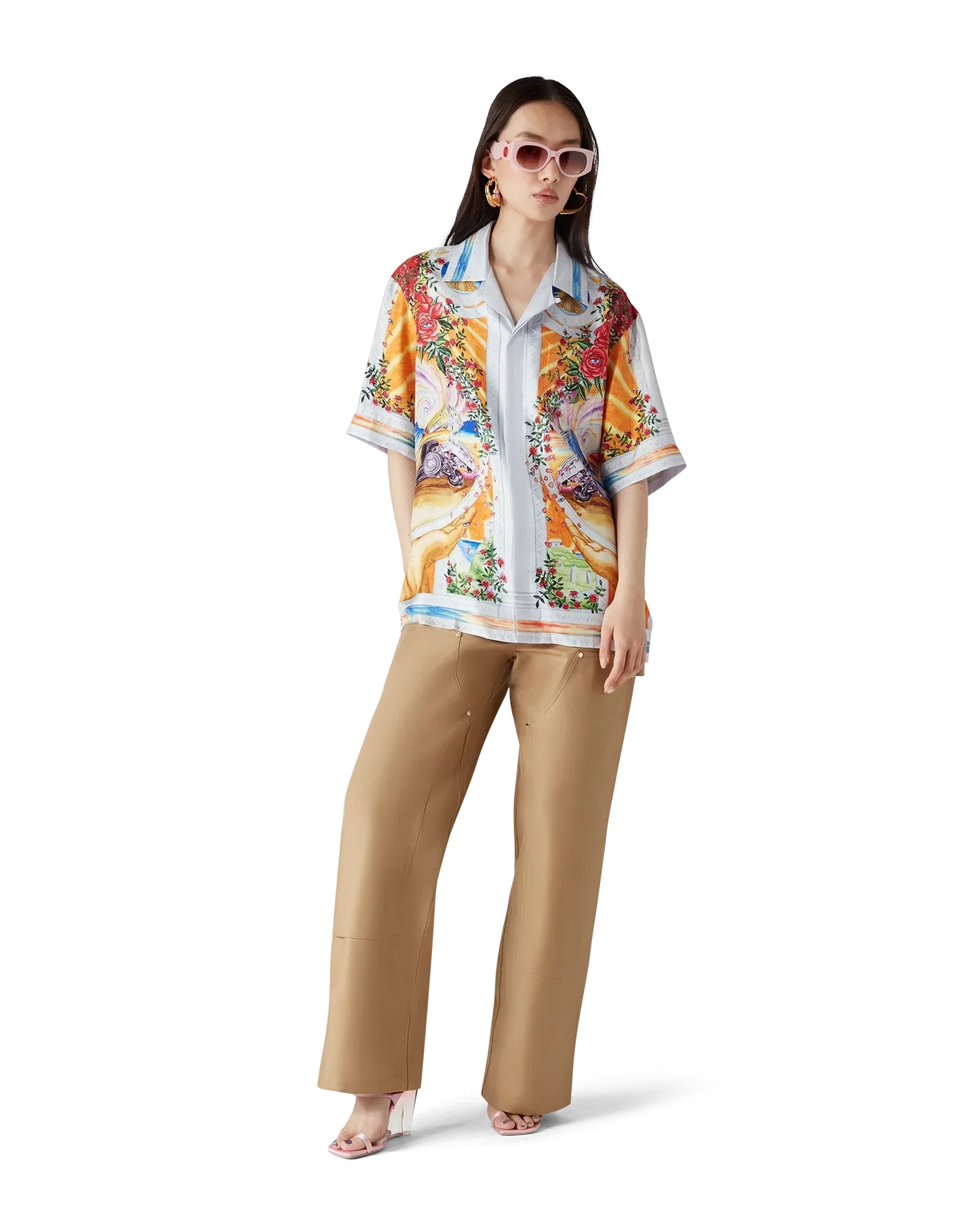 La Tornade De Rose Short Sleeve Silk Shirt | Casablanca Paris | Image 2