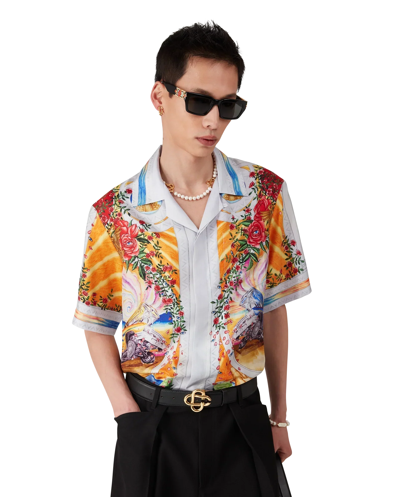 La Tornade De Rose Short Sleeve Silk Shirt | Casablanca Paris | Image 8