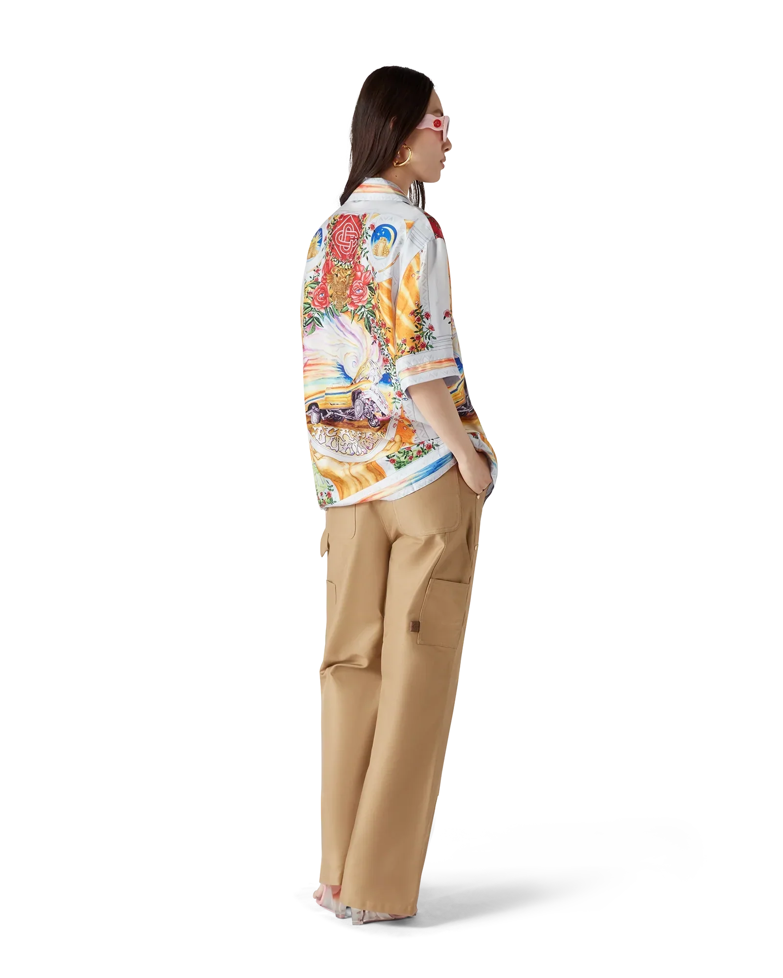 La Tornade De Rose Short Sleeve Silk Shirt | Casablanca Paris | Image 3