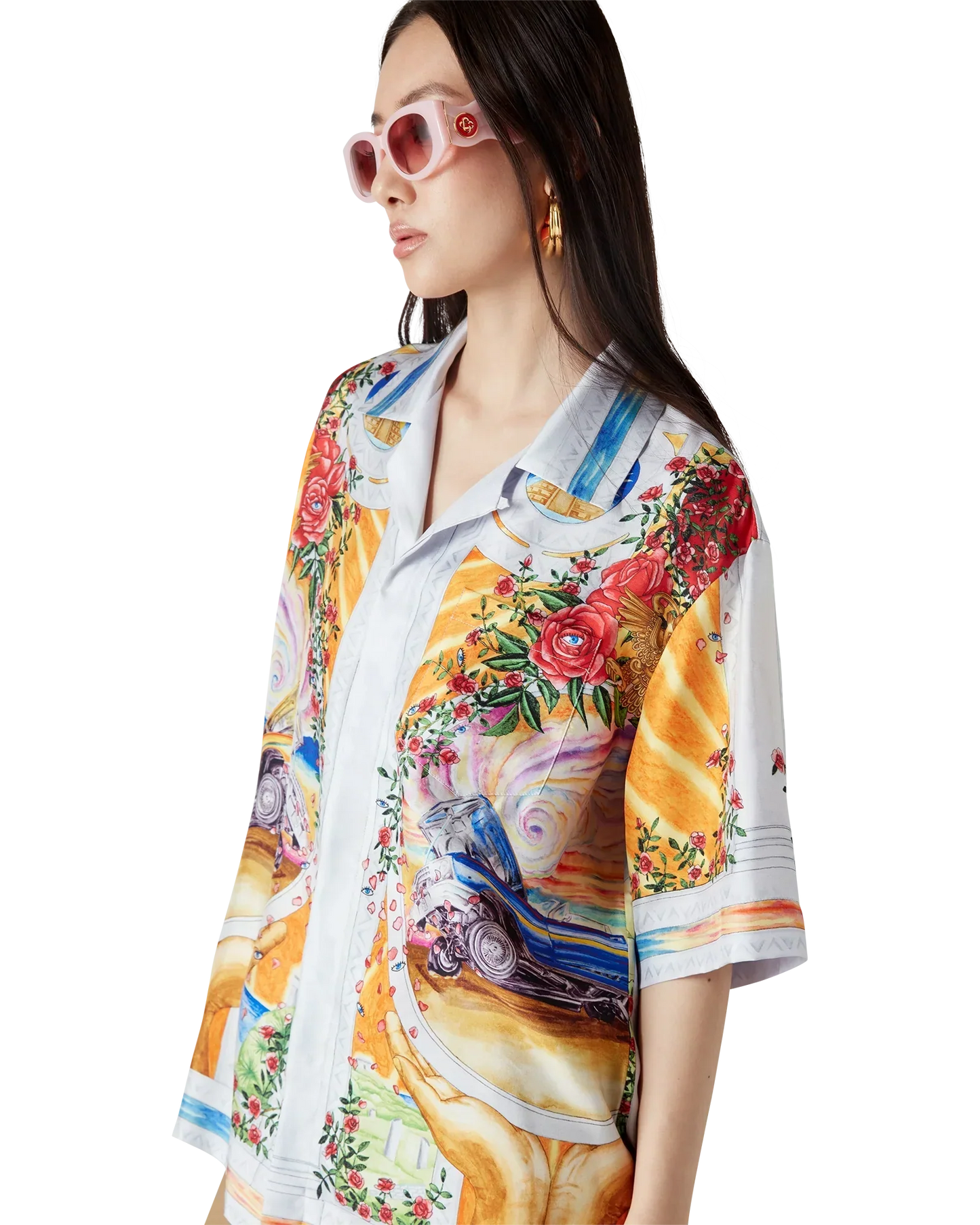 La Tornade De Rose Short Sleeve Silk Shirt | Casablanca Paris | Image 4