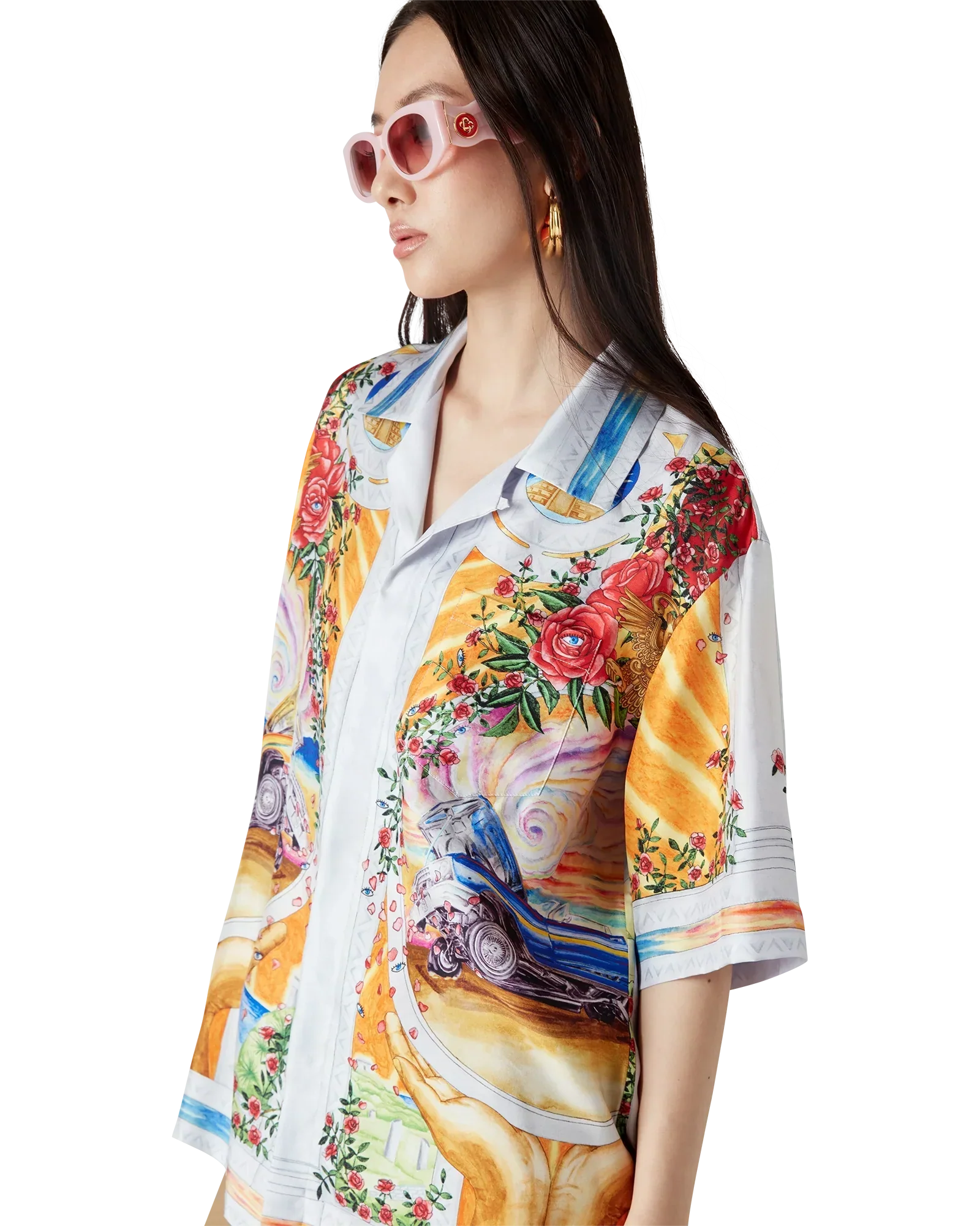 La Tornade De Rose Short Sleeve Silk Shirt | Casablanca Paris | Image 4