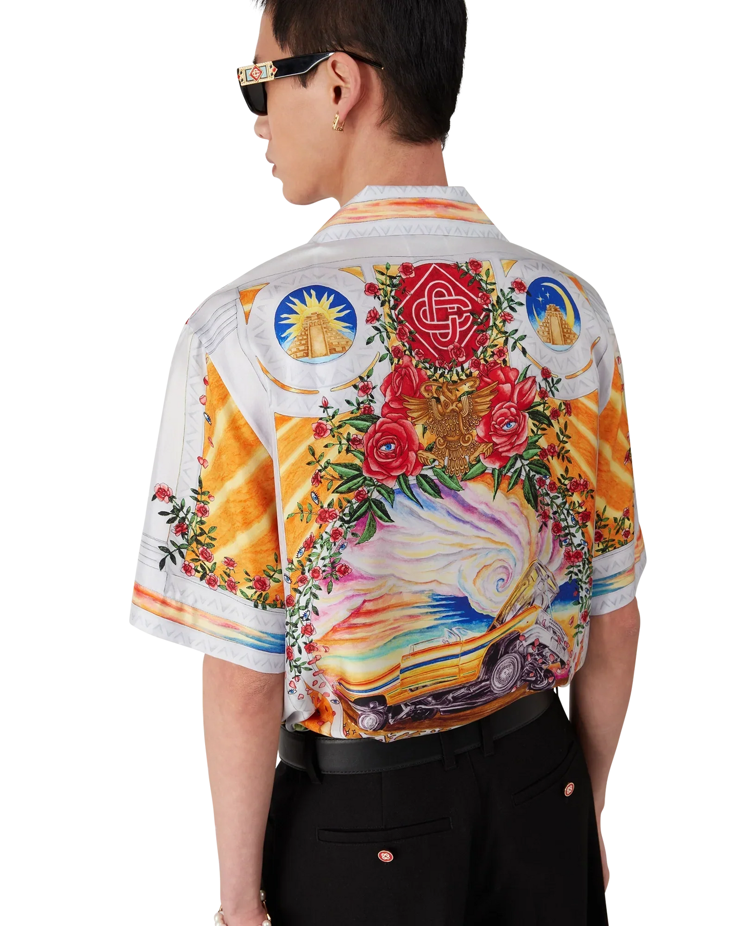 La Tornade De Rose Short Sleeve Silk Shirt | Casablanca Paris | Image 7