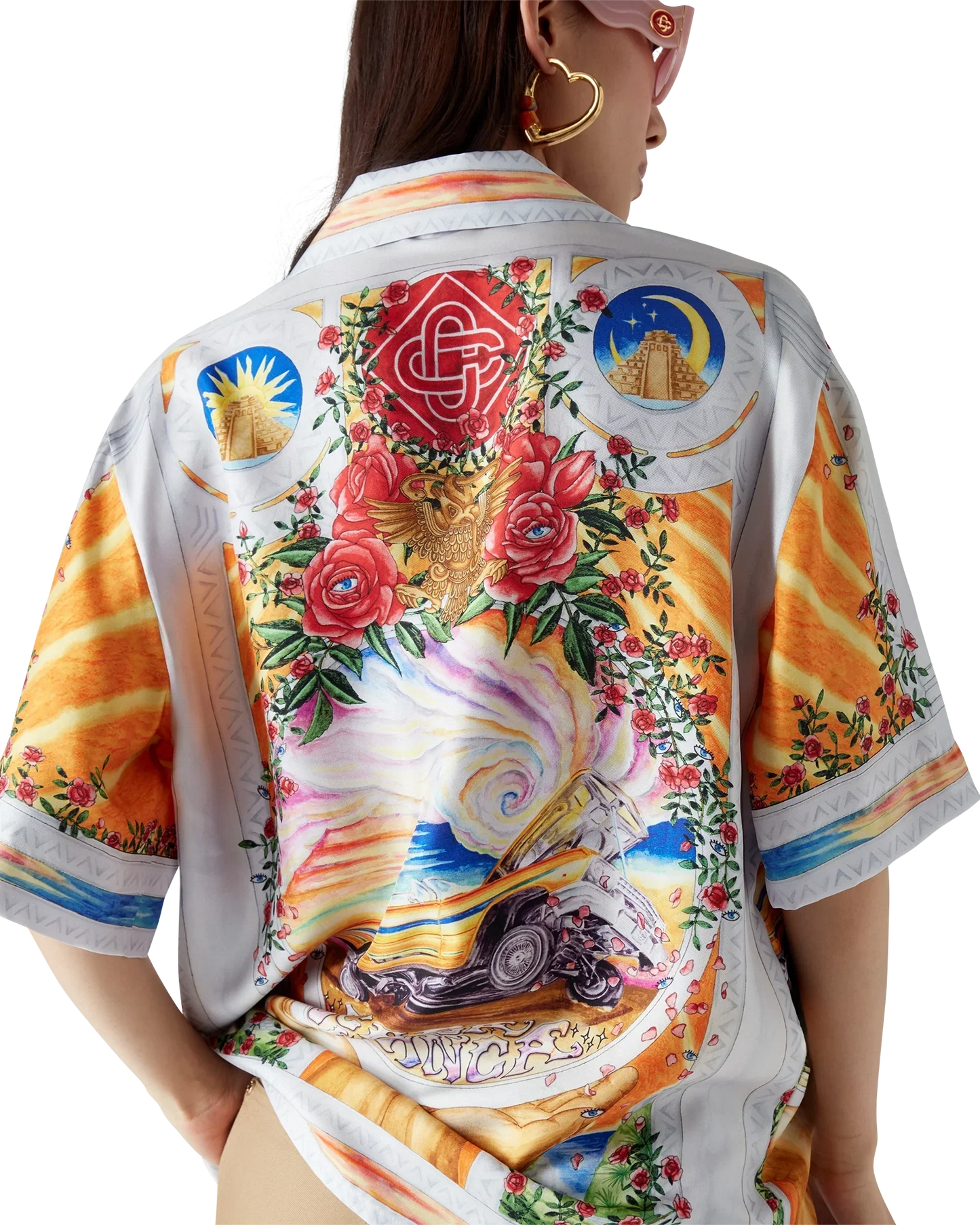 La Tornade De Rose Short Sleeve Silk Shirt | Casablanca Paris | Image 5