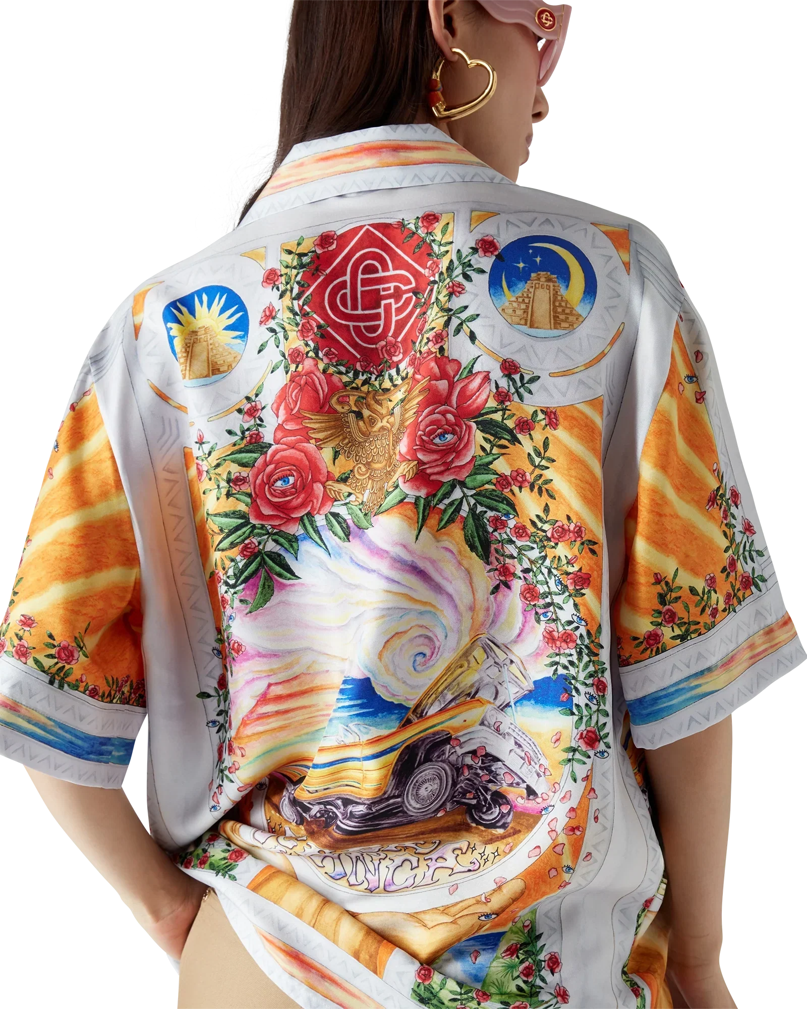 La Tornade De Rose Short Sleeve Silk Shirt | Casablanca Paris | Image 5