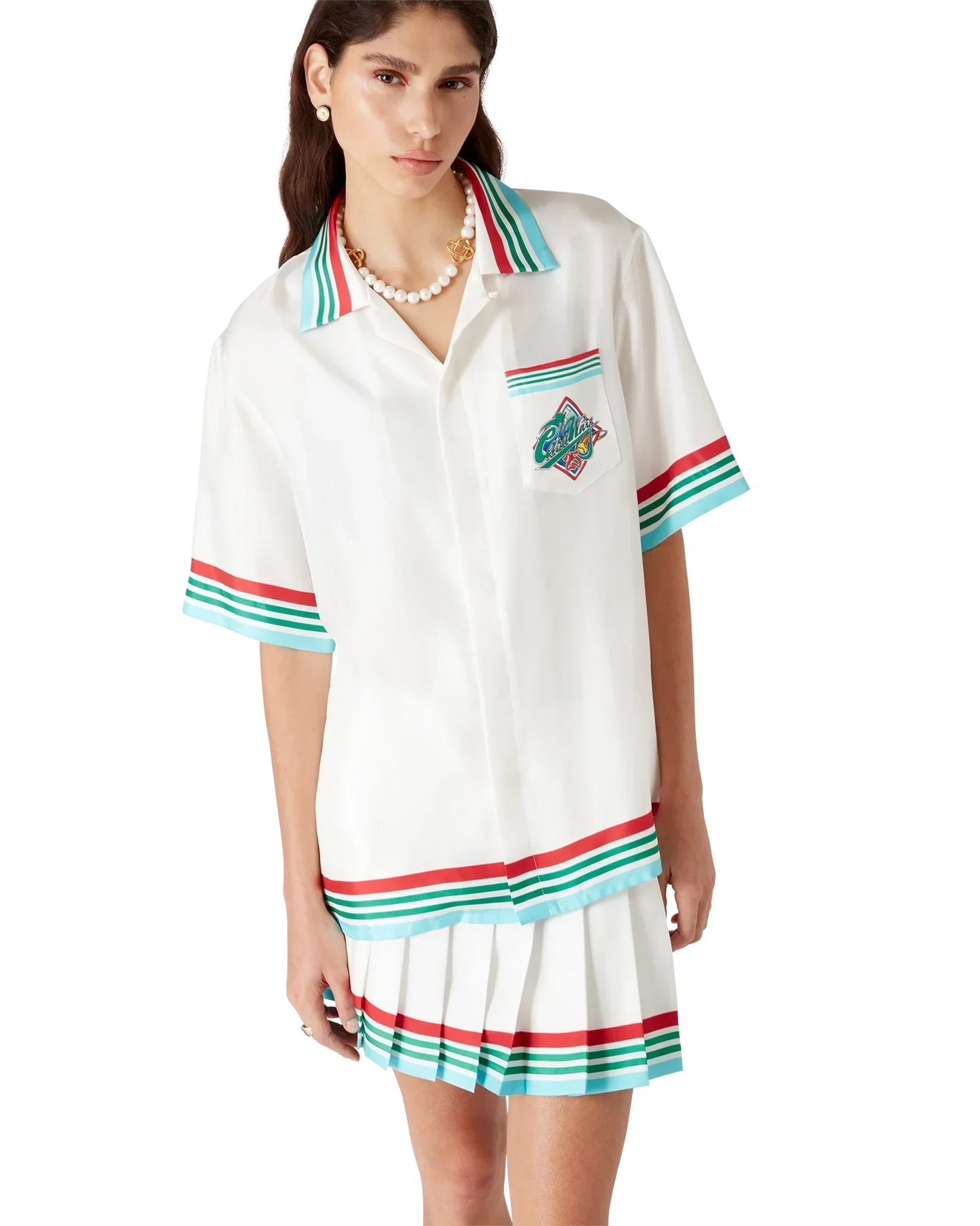 Casa Way World Series Short Sleeve Silk Shirt | Casablanca Paris | Image 4
