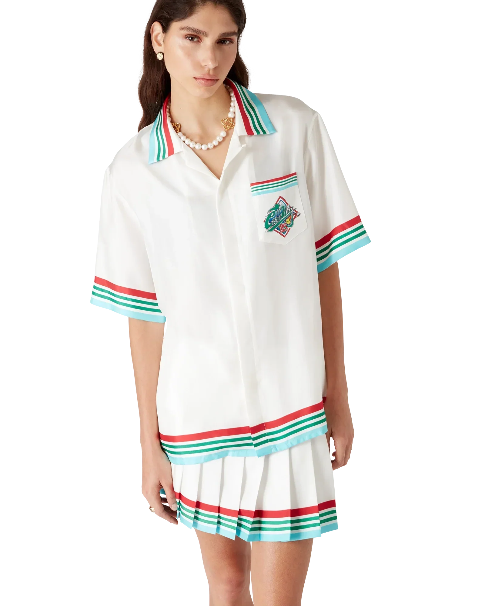 Casa Way World Series Short Sleeve Silk Shirt | Casablanca Paris | Image 4