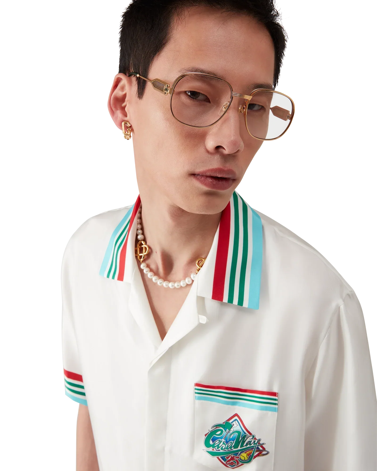 Casa Way World Series Short Sleeve Silk Shirt | Casablanca Paris | Image 9
