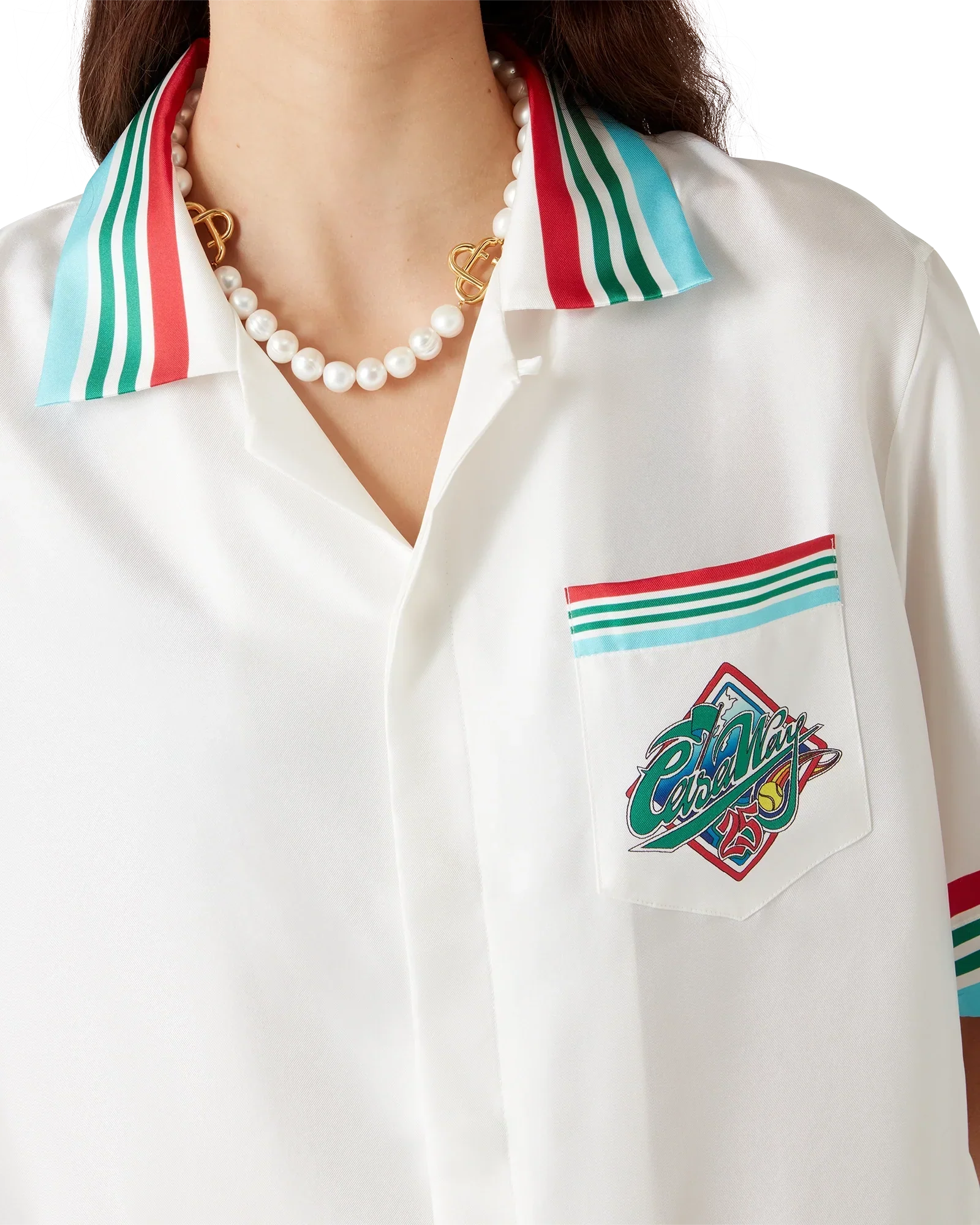 Casa Way World Series Short Sleeve Silk Shirt | Casablanca Paris | Image 5