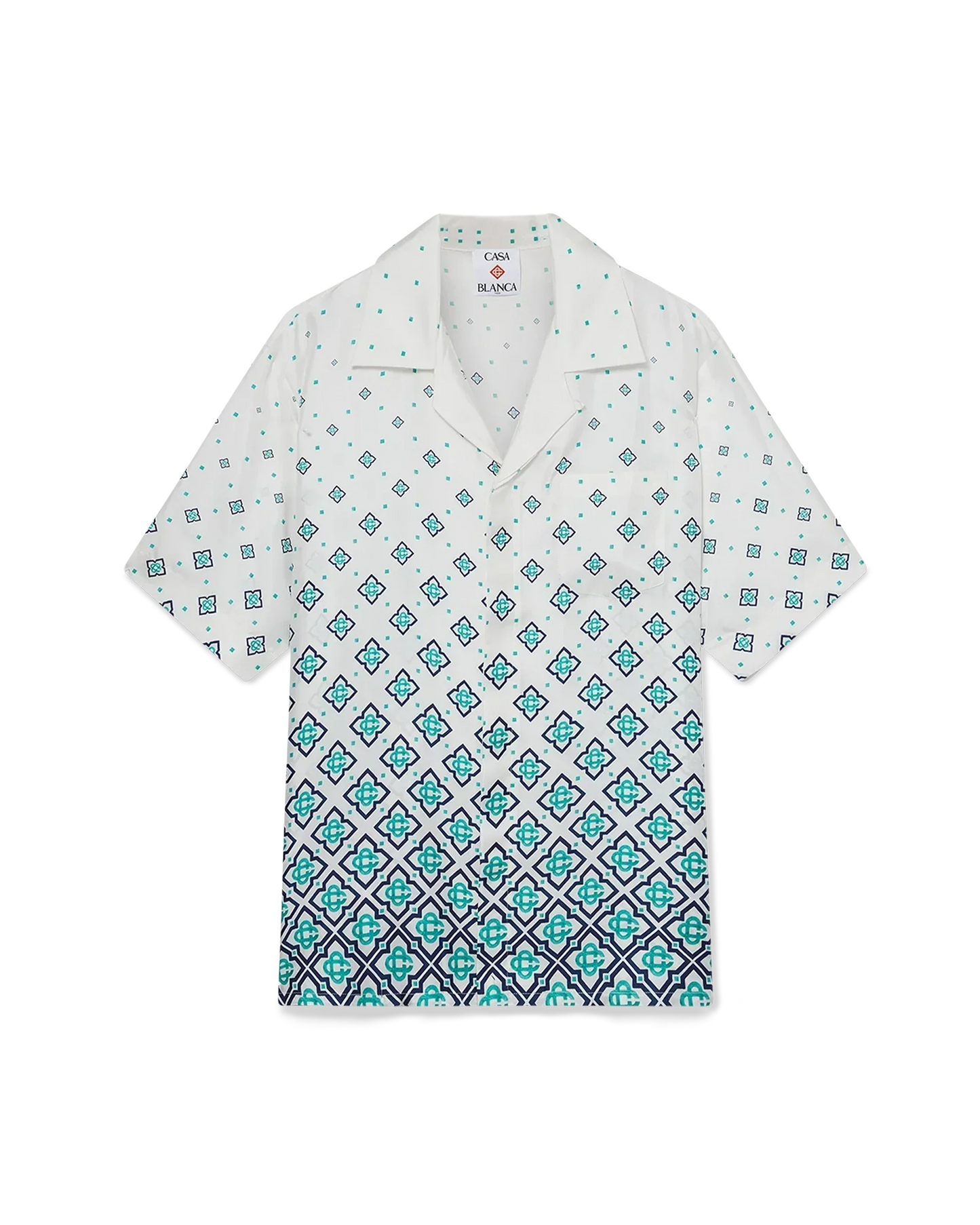 Gradient Monogram Short-Sleeve Silk Shirt | Casablanca Paris | Image 1