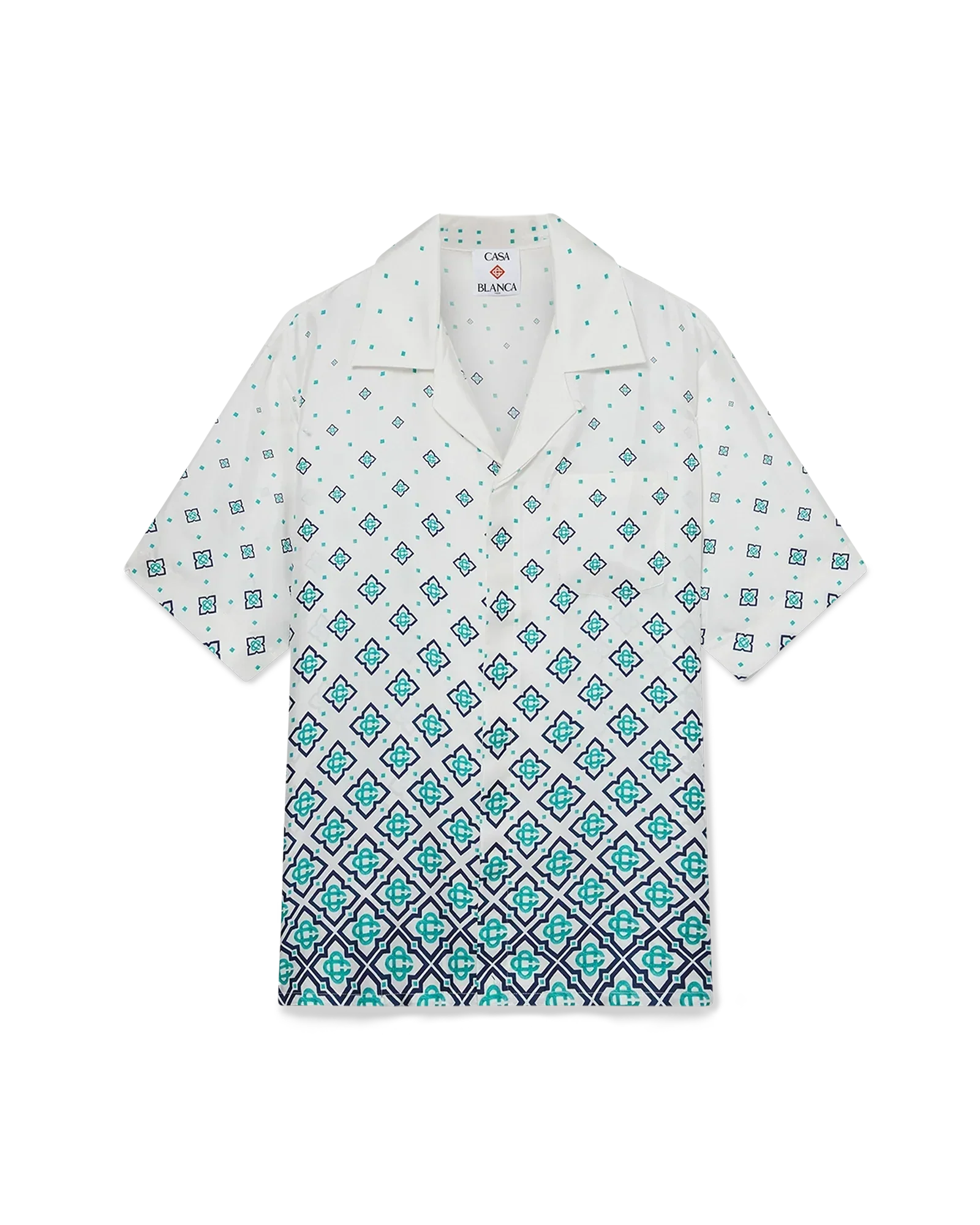 Gradient Monogram Short-Sleeve Silk Shirt | Casablanca Paris | Image 1