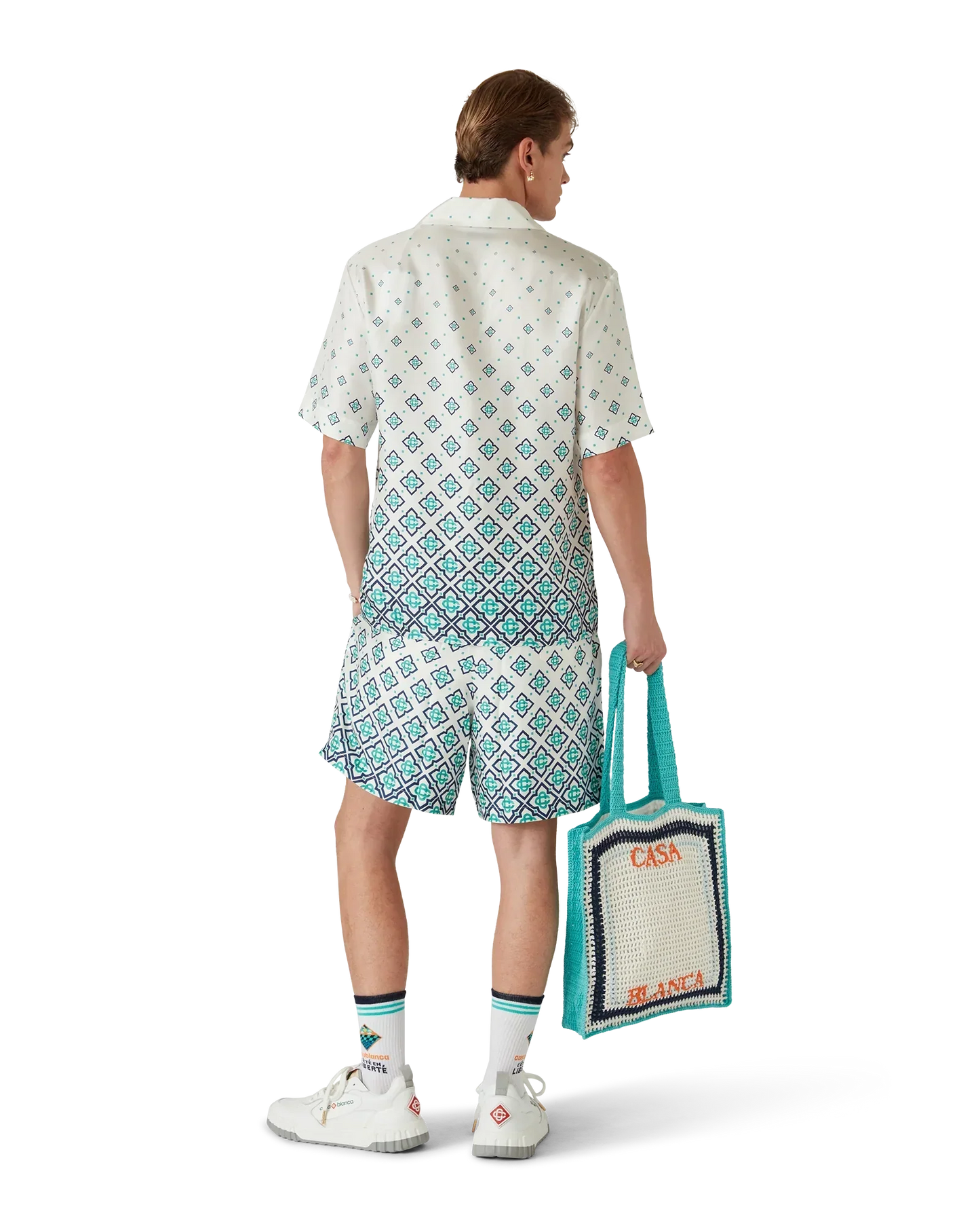 Gradient Monogram Short-Sleeve Silk Shirt | Casablanca Paris | Image 6