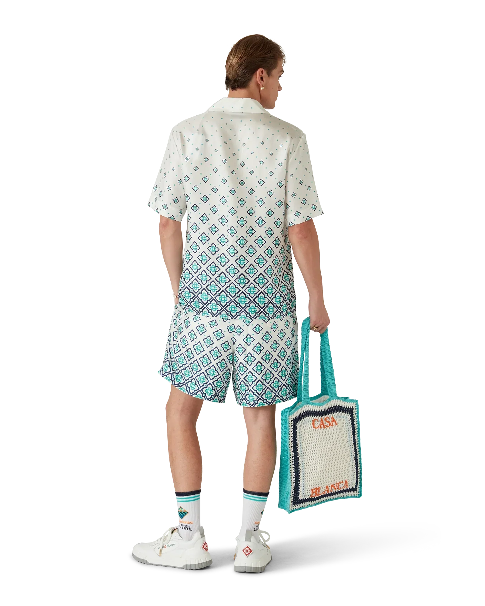 Gradient Monogram Short-Sleeve Silk Shirt | Casablanca Paris | Image 6
